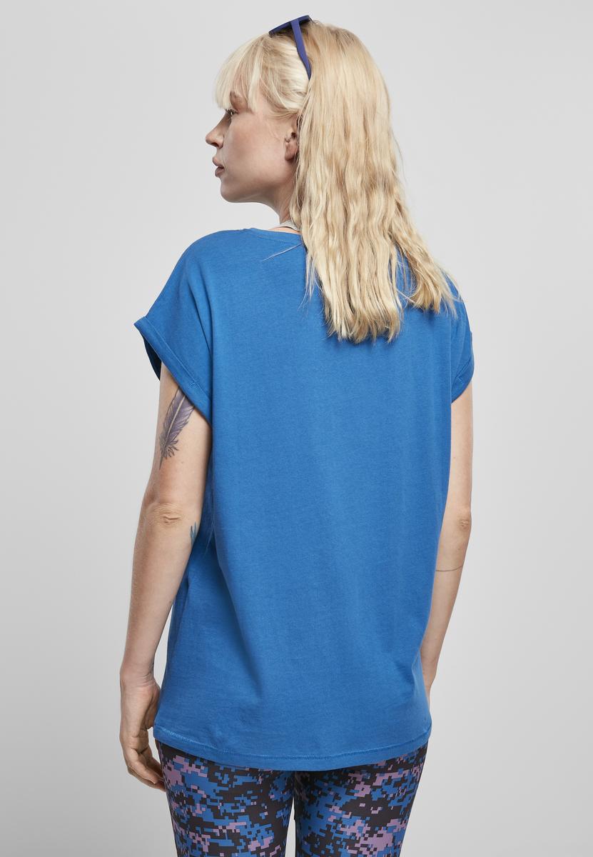 Women's Sports Blue T-Shirt With Extended Shoulder