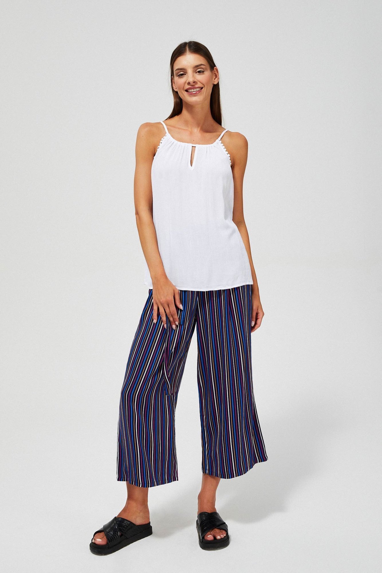 Marisse Viscose Top With Straps L-Ko-3464 White