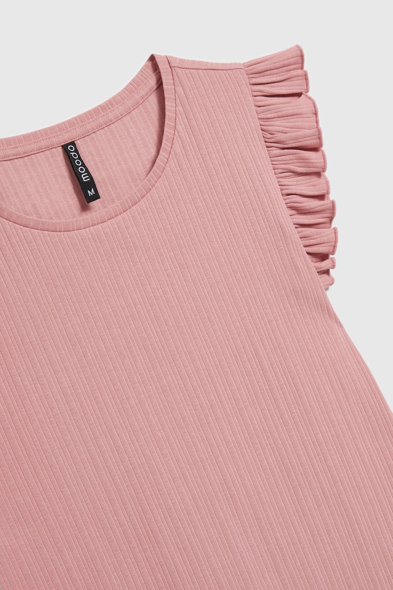 Women's ribbed blouse MOODO - powder pink
