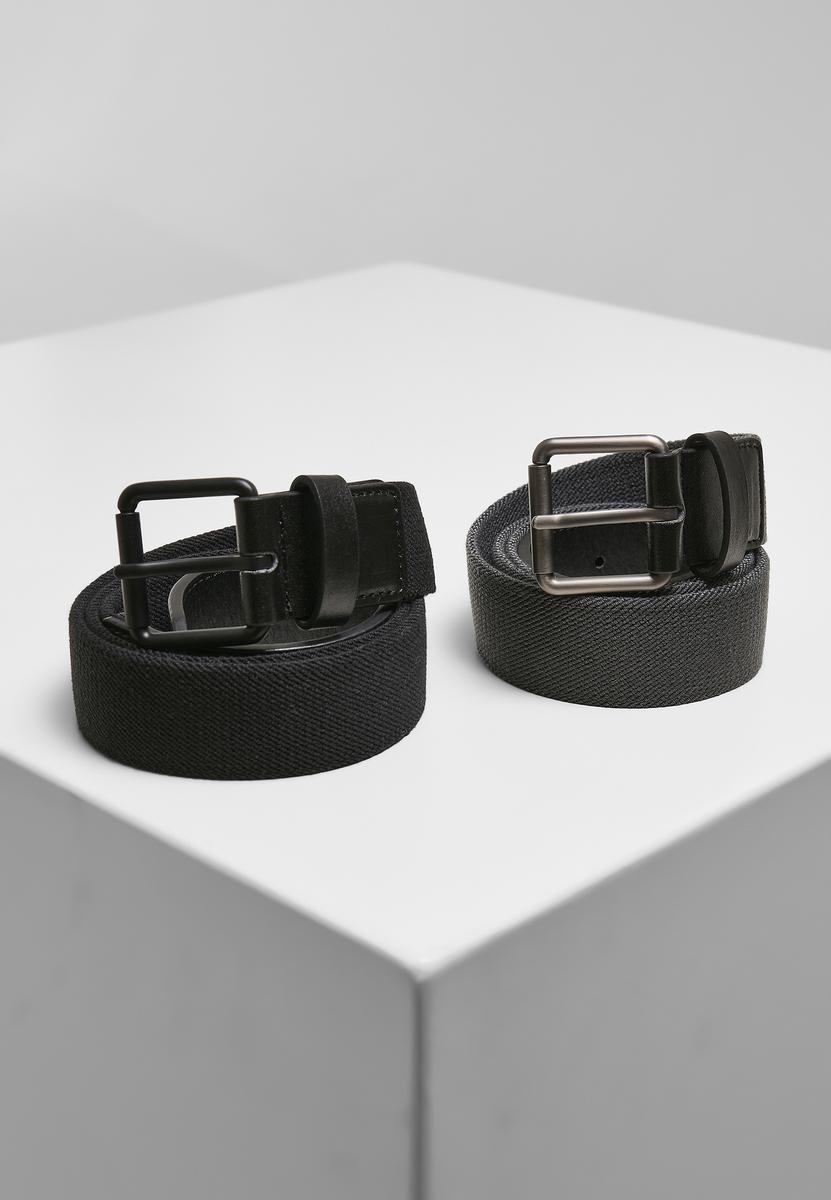 Stretch Basic Belt 2-Pack Black/Charcoal