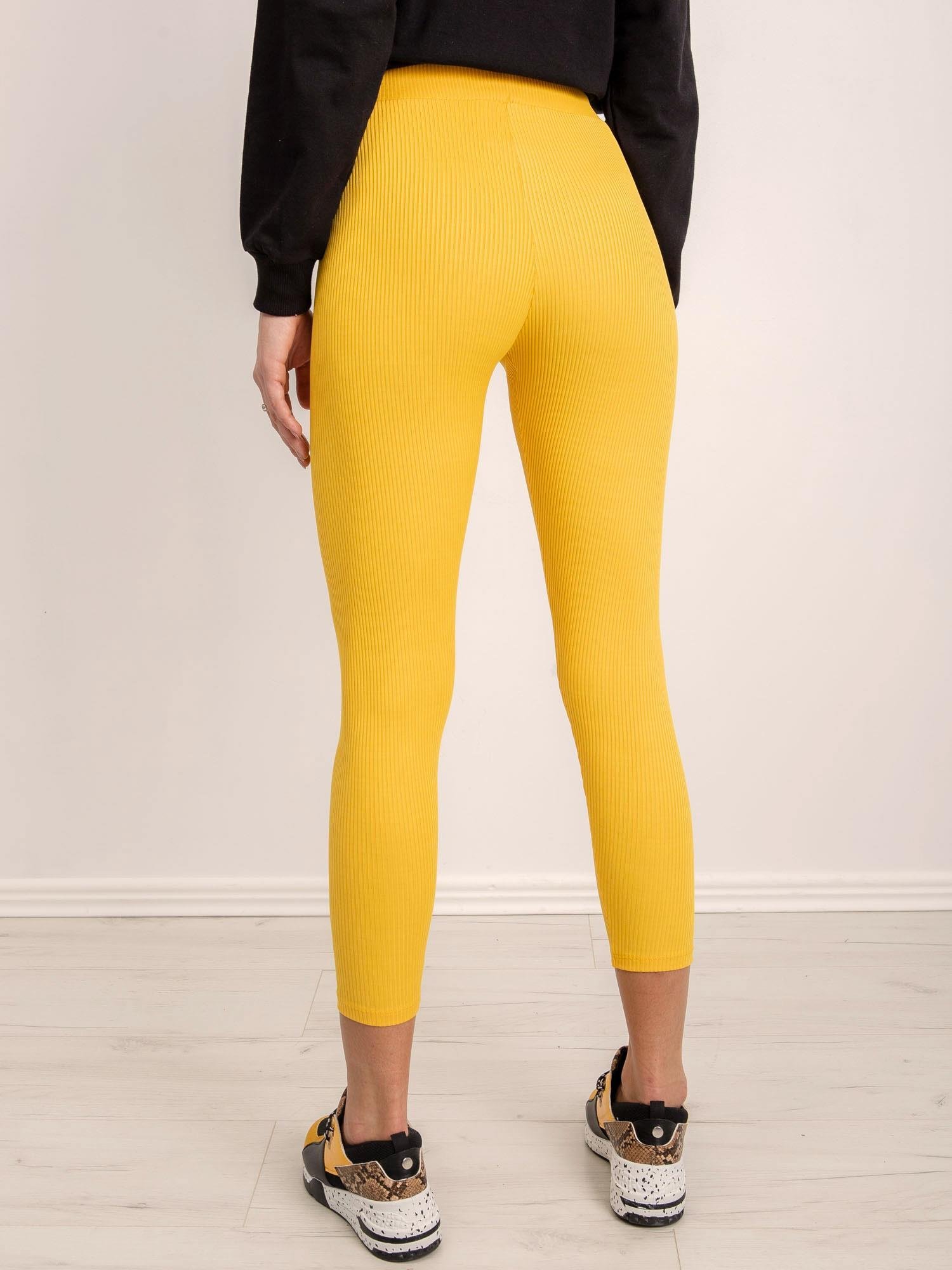 Levně BSL Žluté pruhované kalhoty