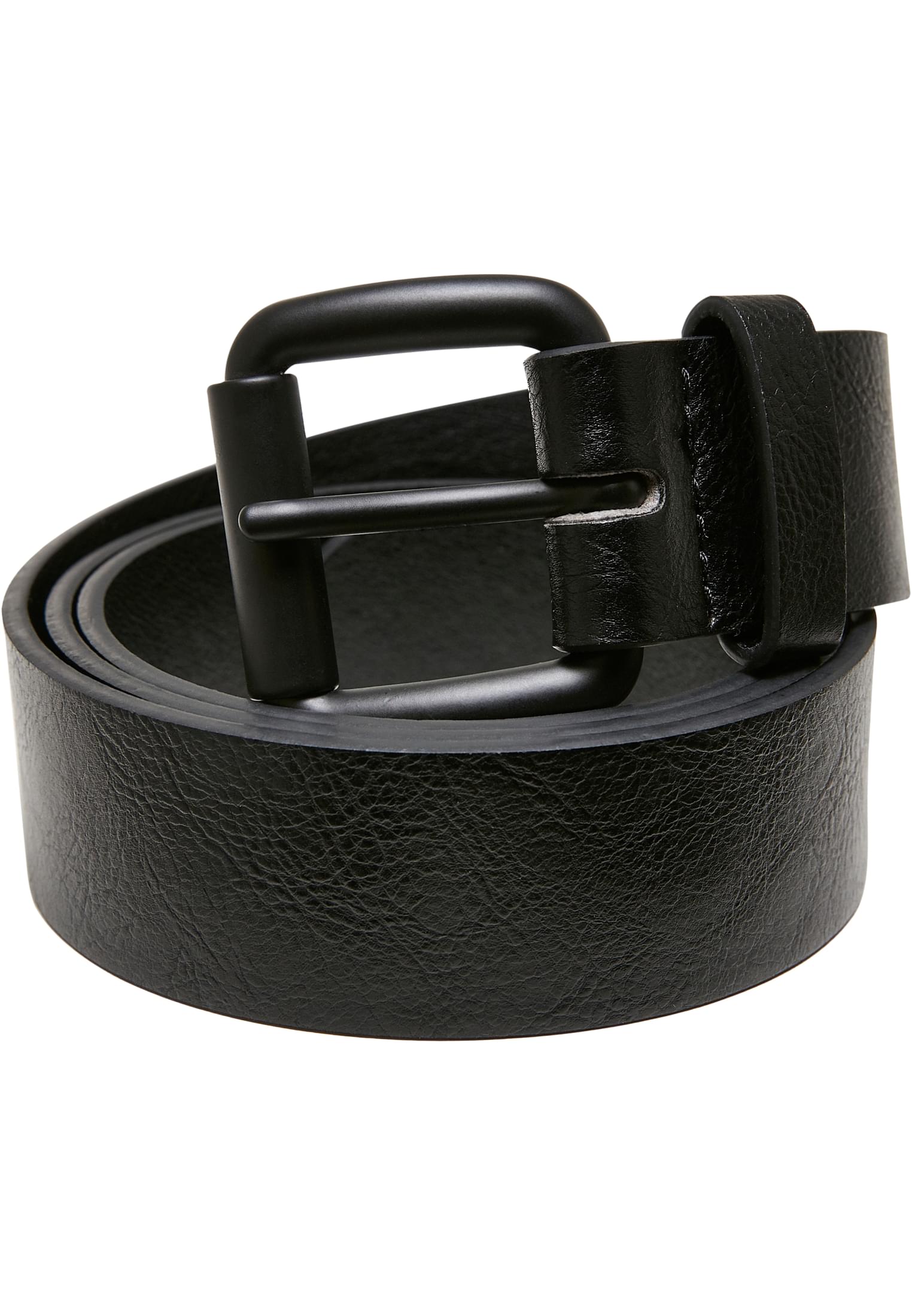 Regular belt with thorn buckle made of synthetic leather black