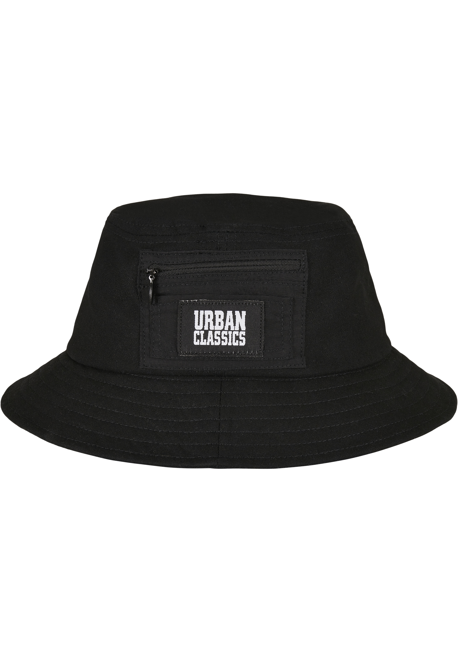Bucket with logo on canvas black