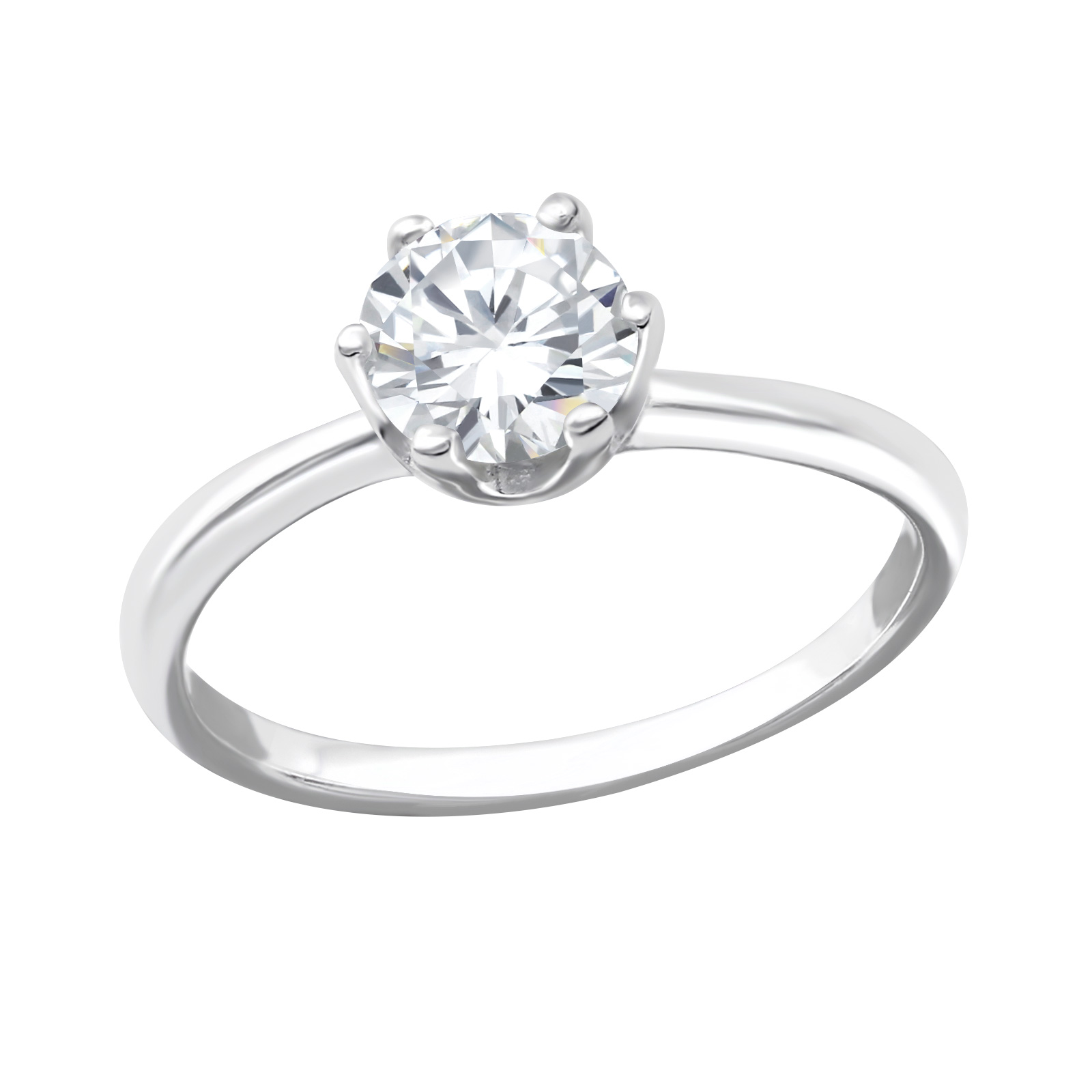 Silver Big Stone II Engagement Ring