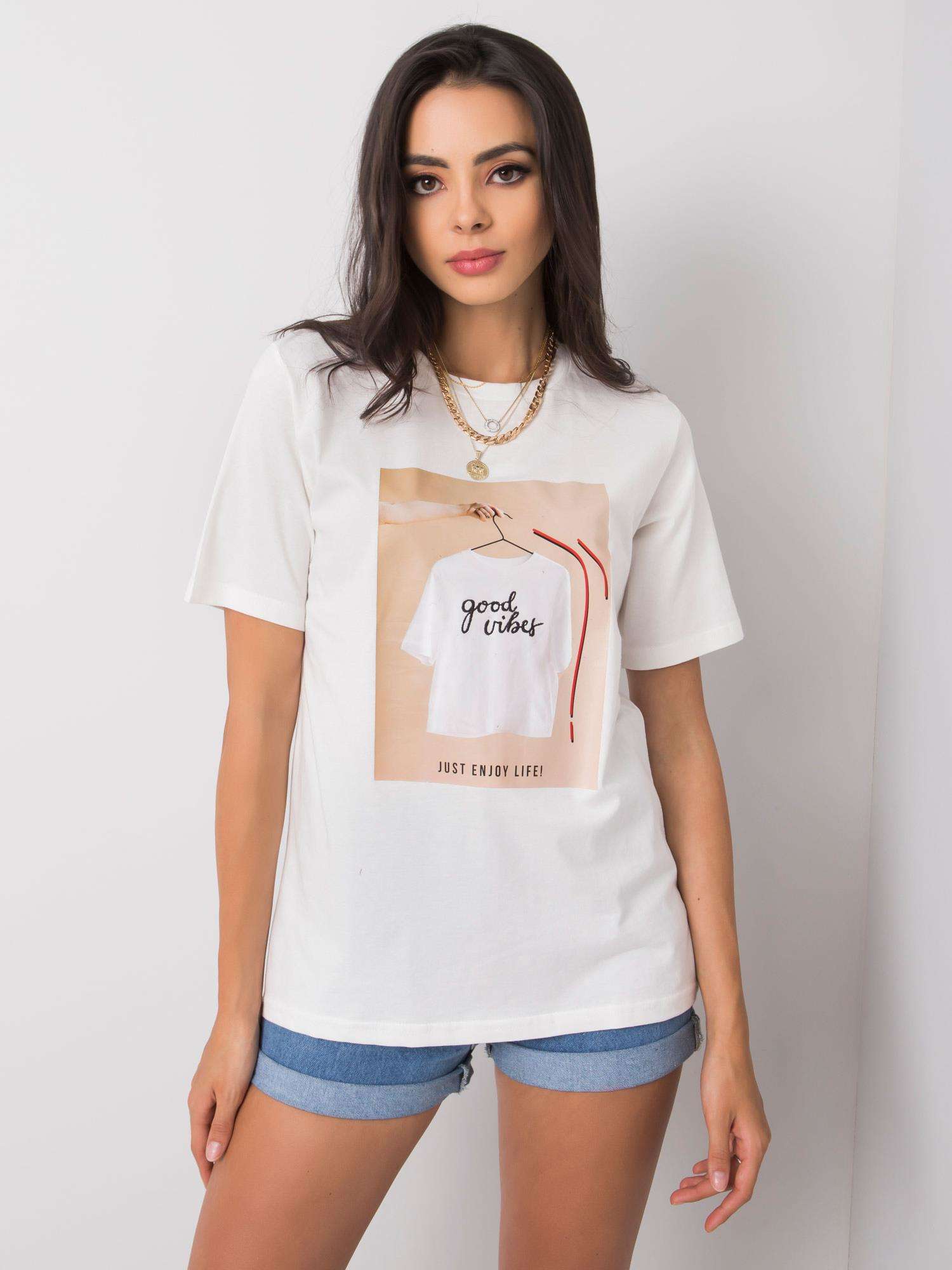 White Cotton T-shirt With Print