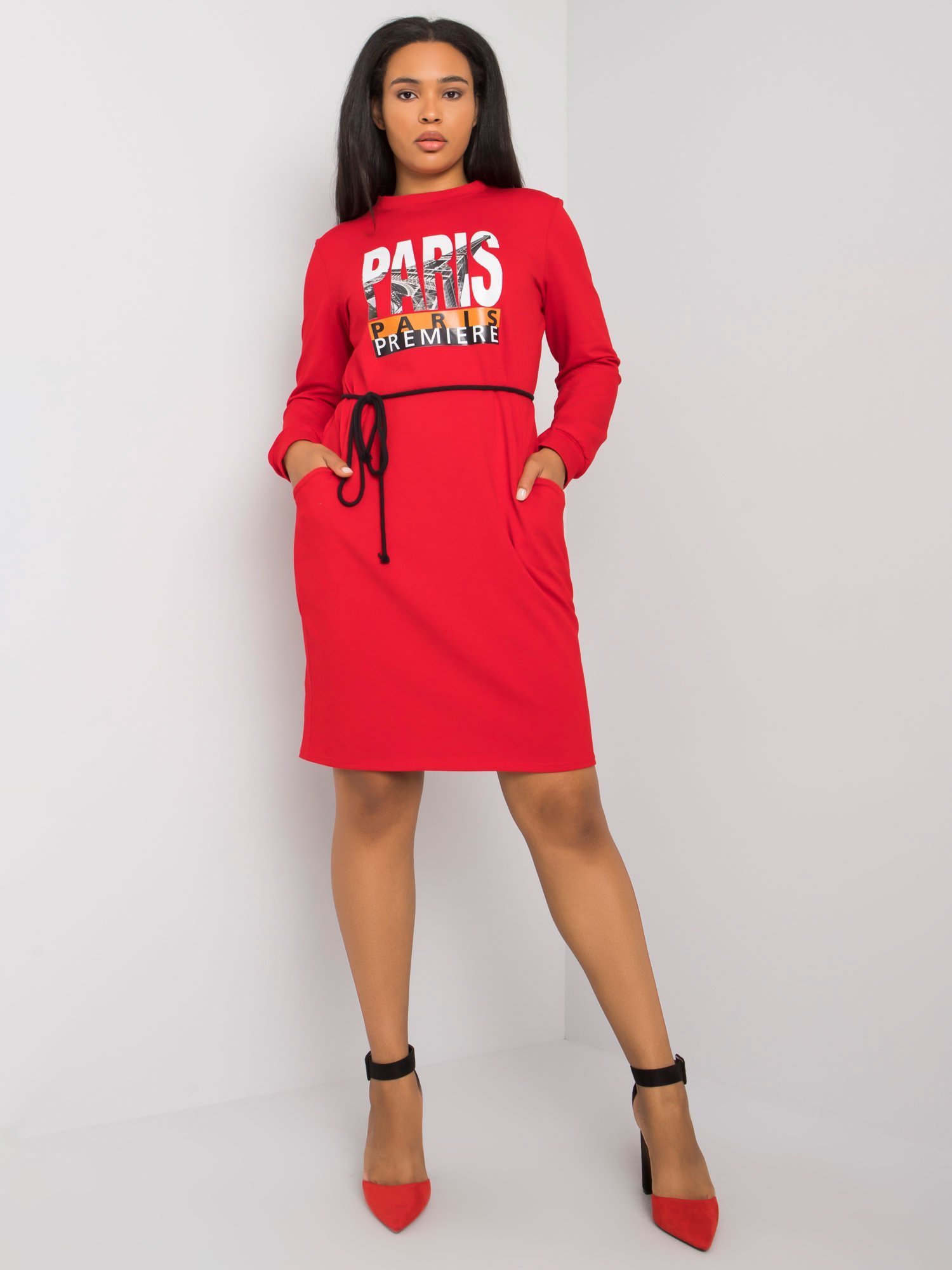 Levně Červené bavlněné šaty od Lareen