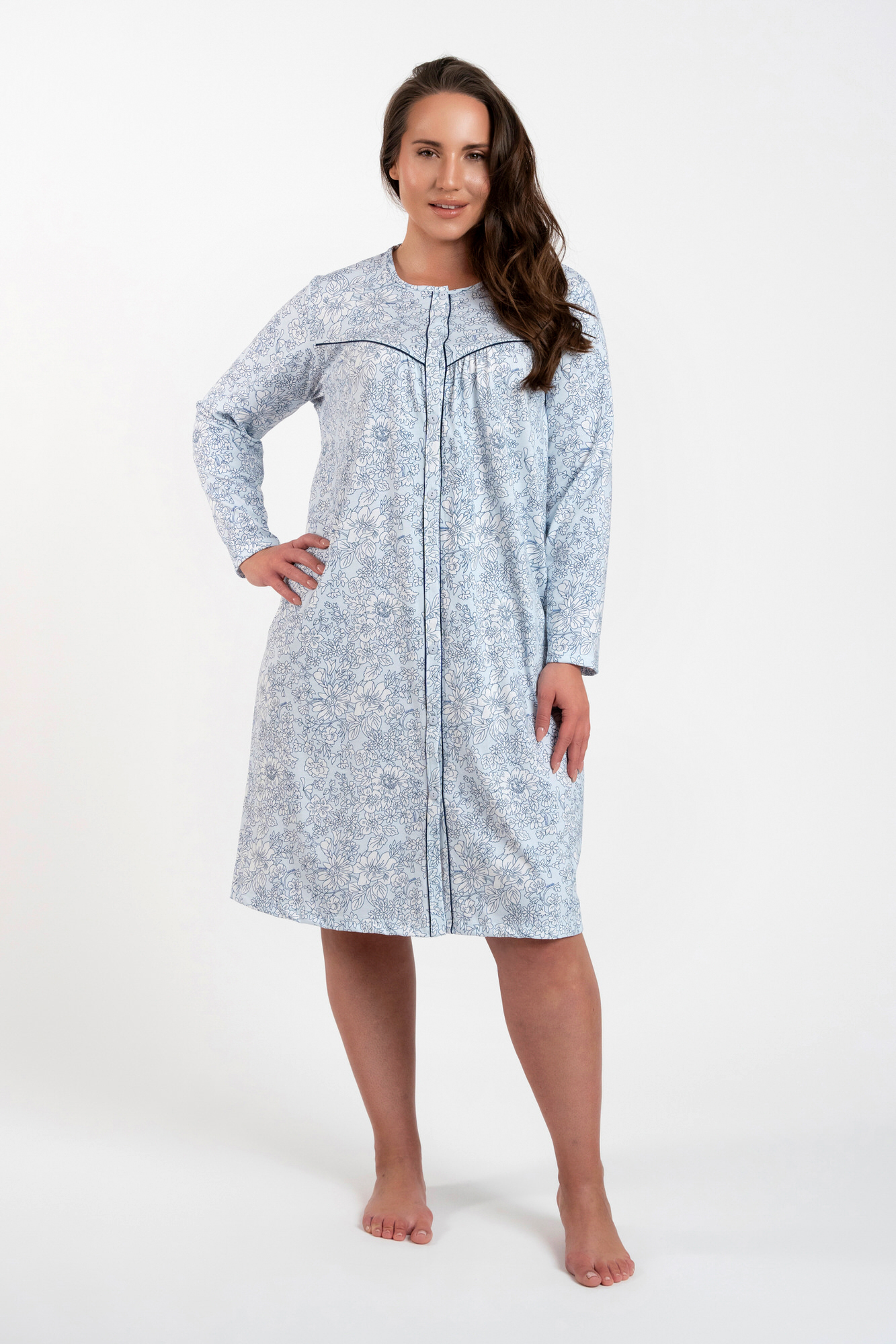 Women's Shirt Talita With Long Sleeves - Blue Print