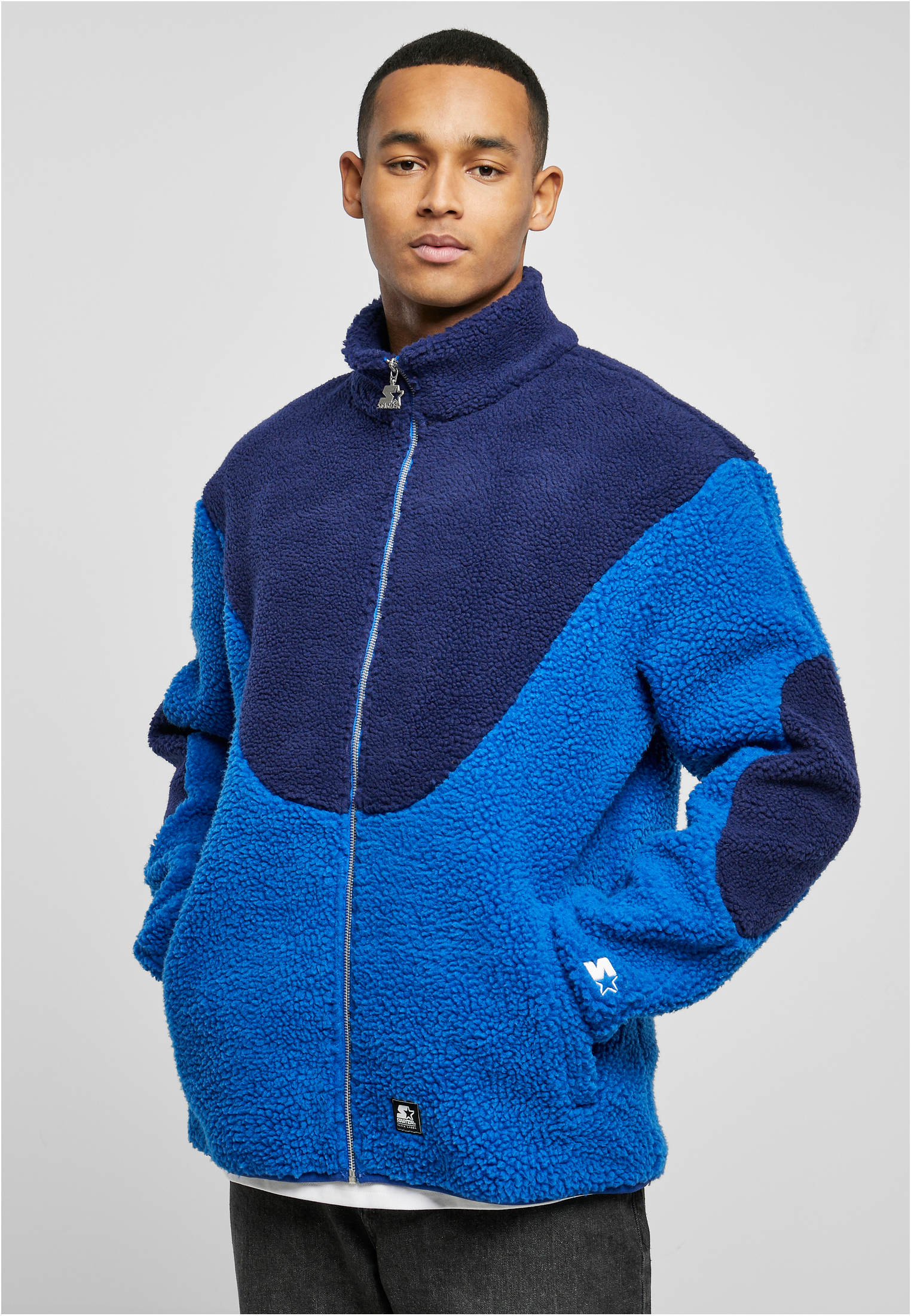 Levně Starter Sherpa Fleece Jacket kobaltově modrá/tmavě modrá