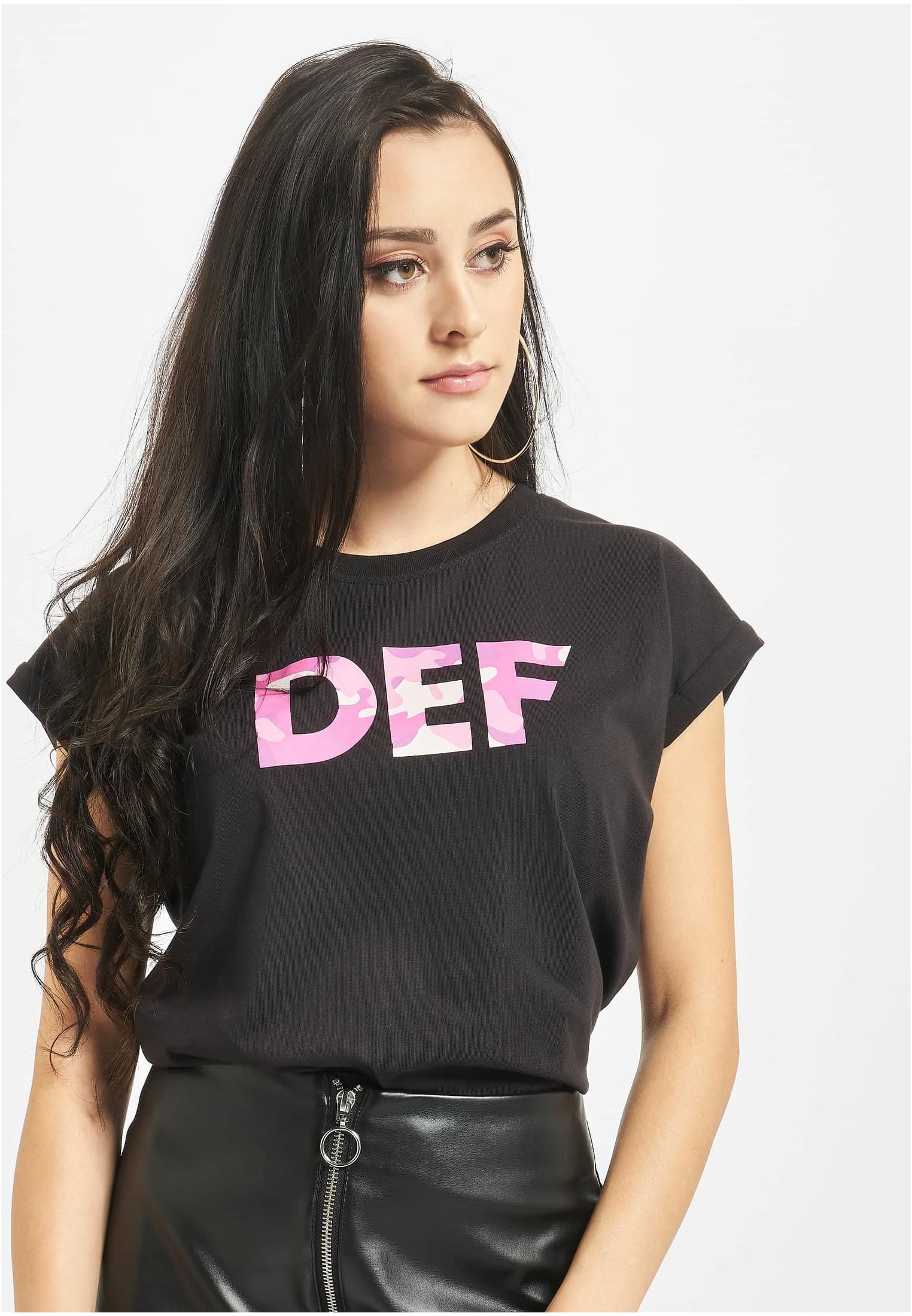 Levně DEF Signované tričko blk/růžová