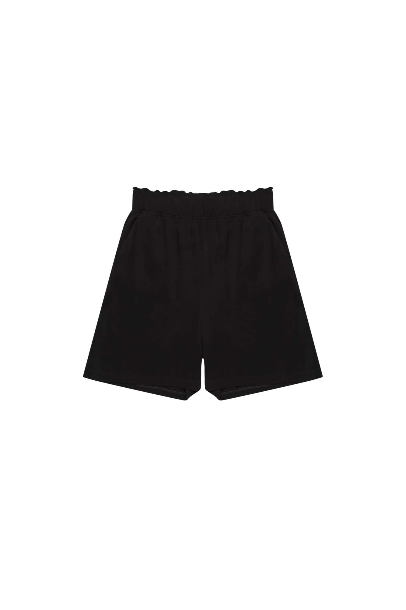 High-waisted viscose shorts