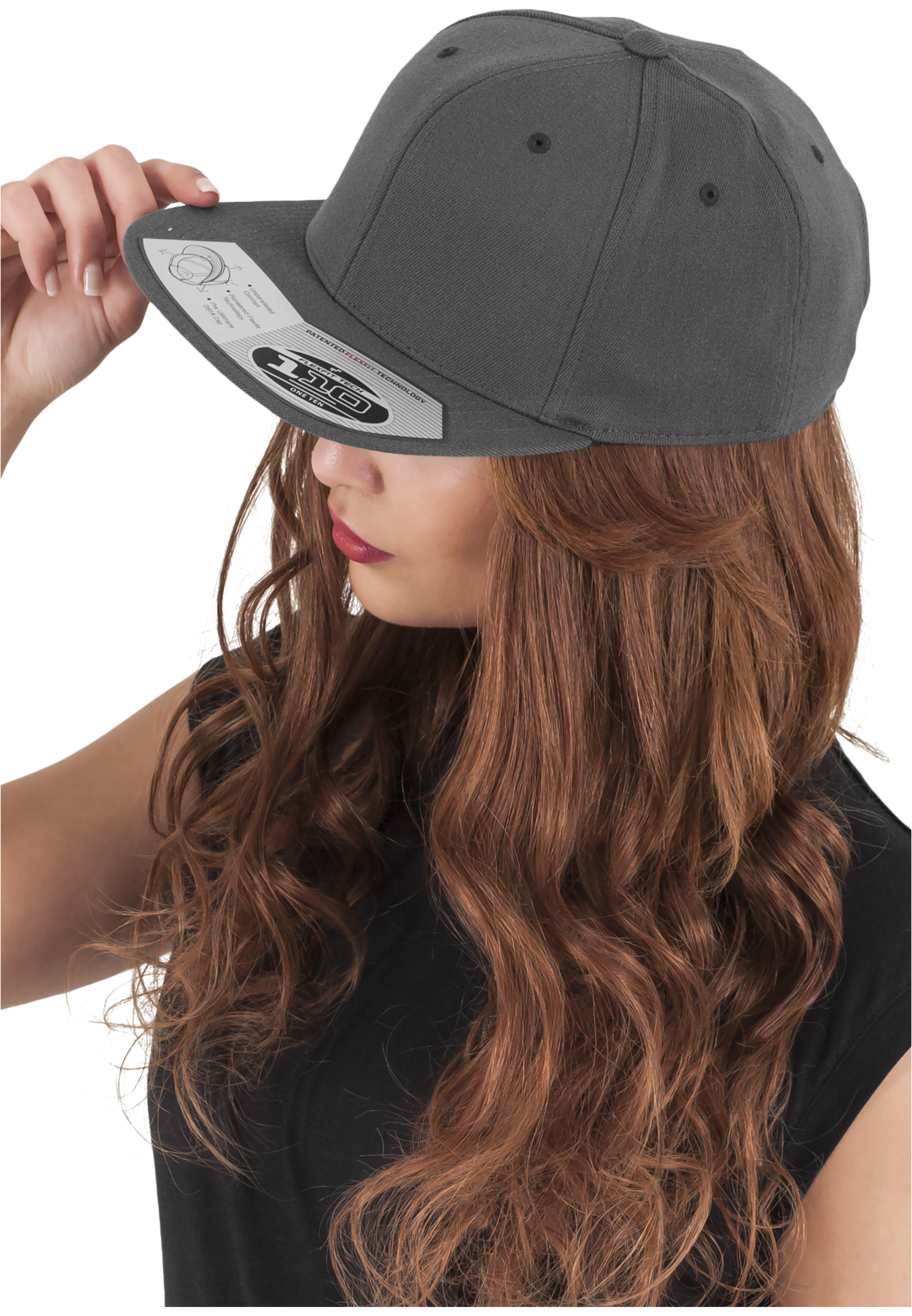 110 Fitted Snapback dark grey