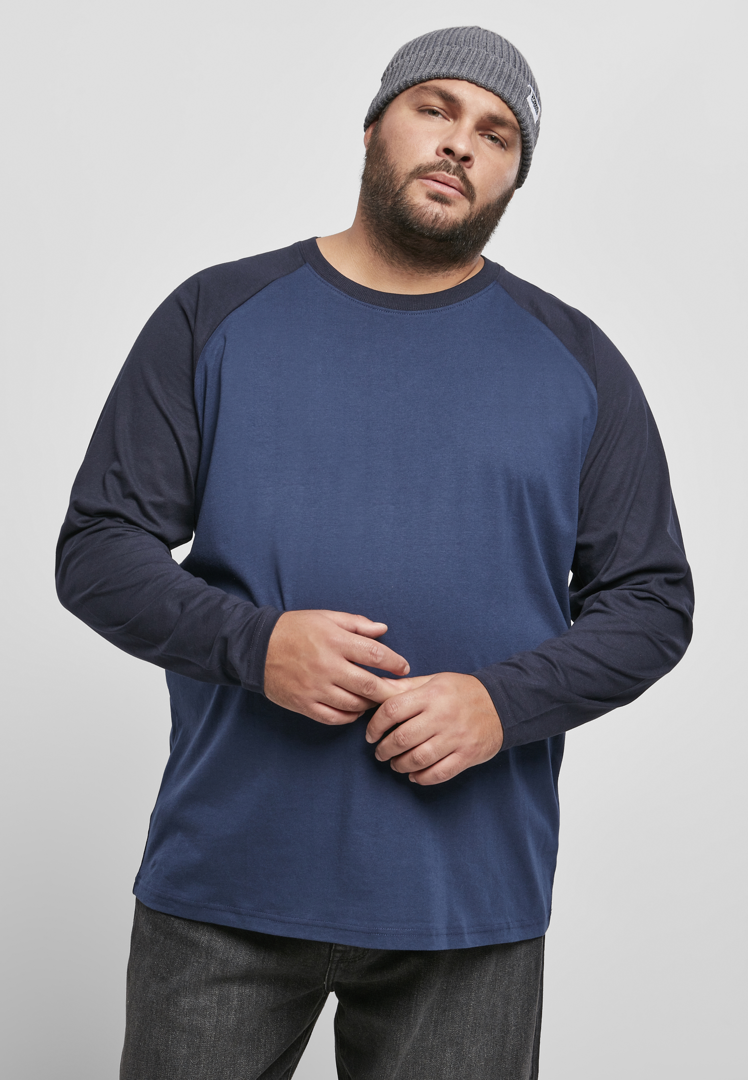 Raglan Kontrast LS tmavomodrý/polnočná modrá