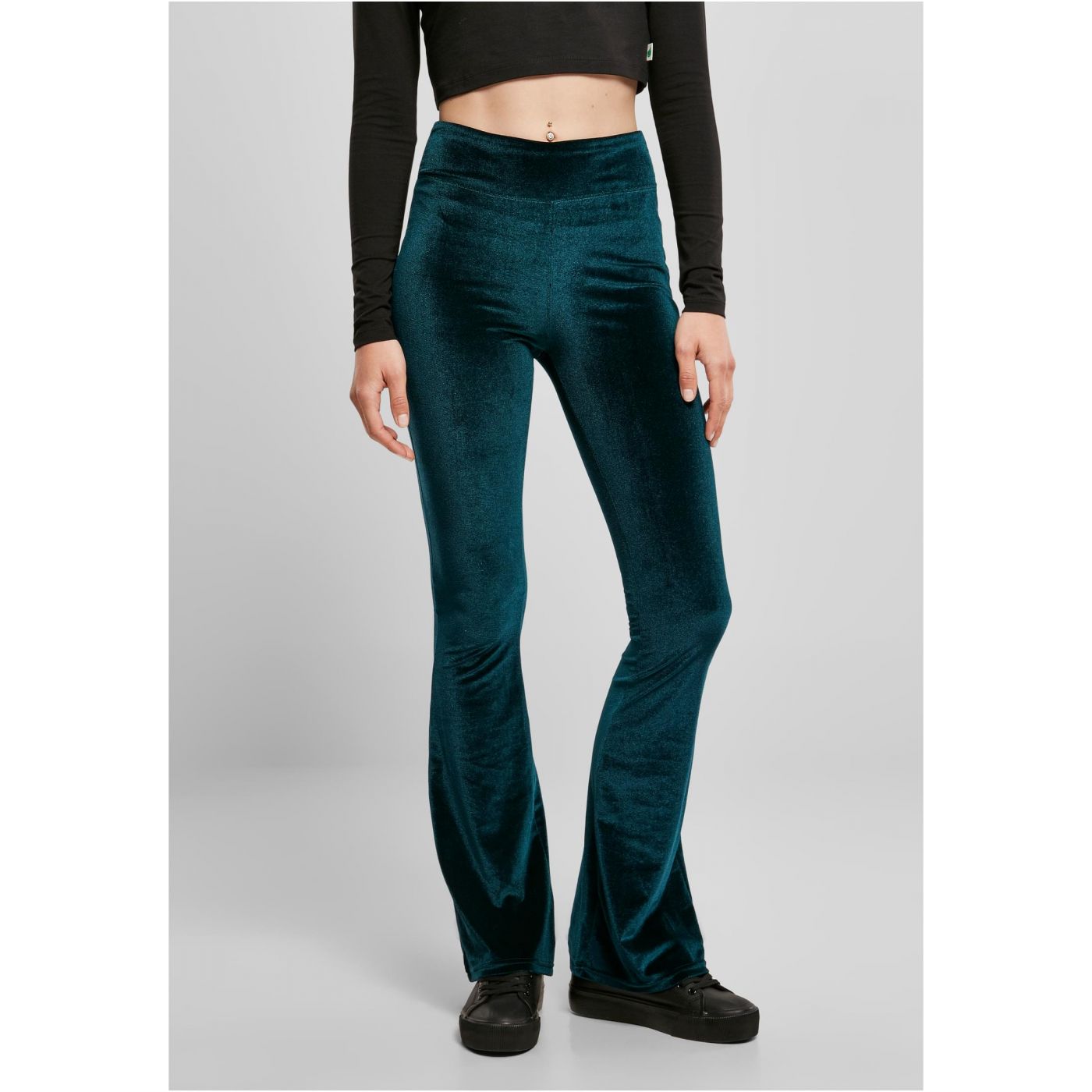 Women's High-waisted Velvet Boot Leggings In Teal