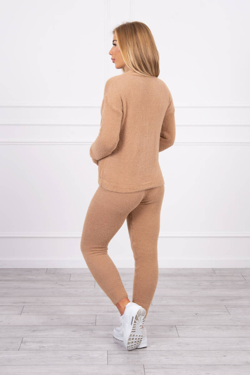 Two-piece set of alpaca camel sweaters