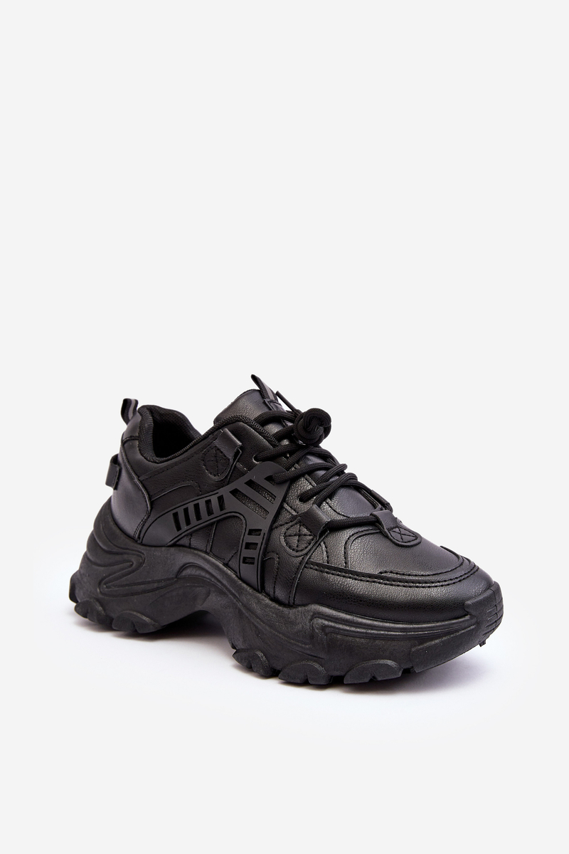 Chunky Women's Sports Shoes Sneakers Black Toderus