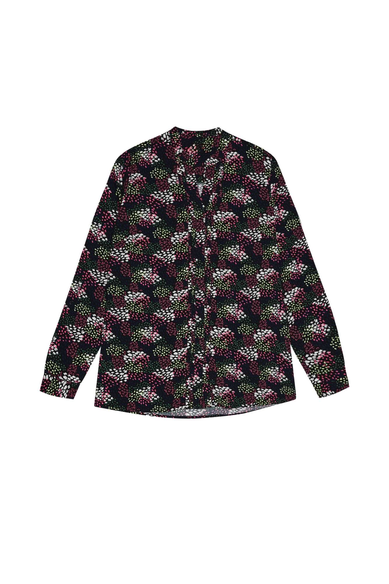 Patterned viscose shirt - black