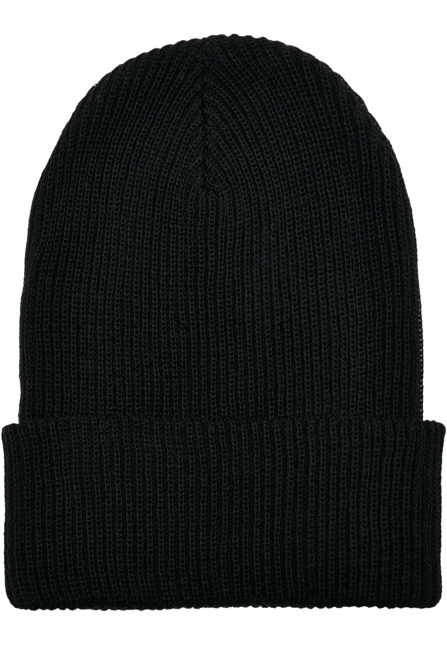 Ribbed knit cap made of recycled yarn black