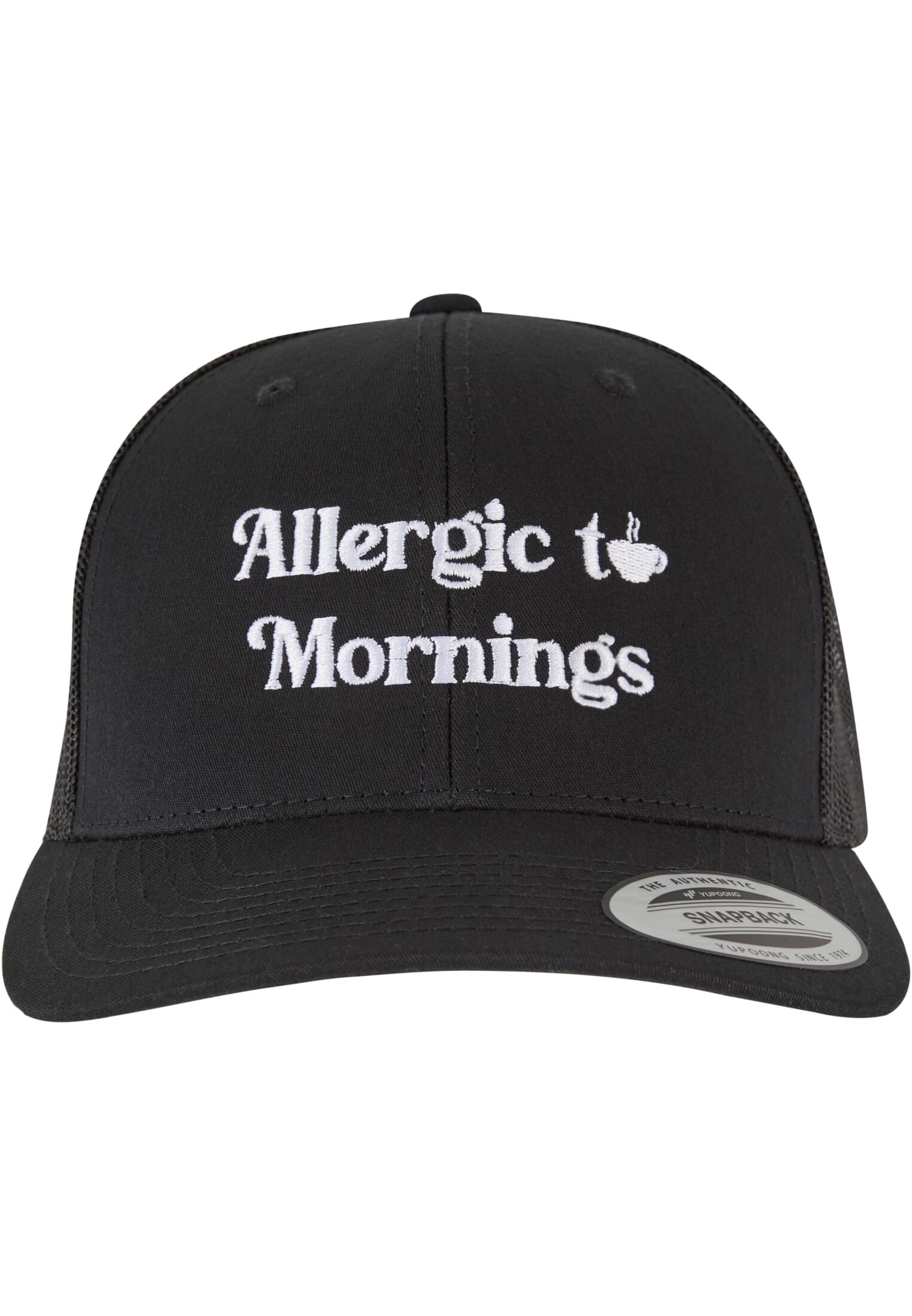 Alergic To Mornings Retro Trucker Cap Black