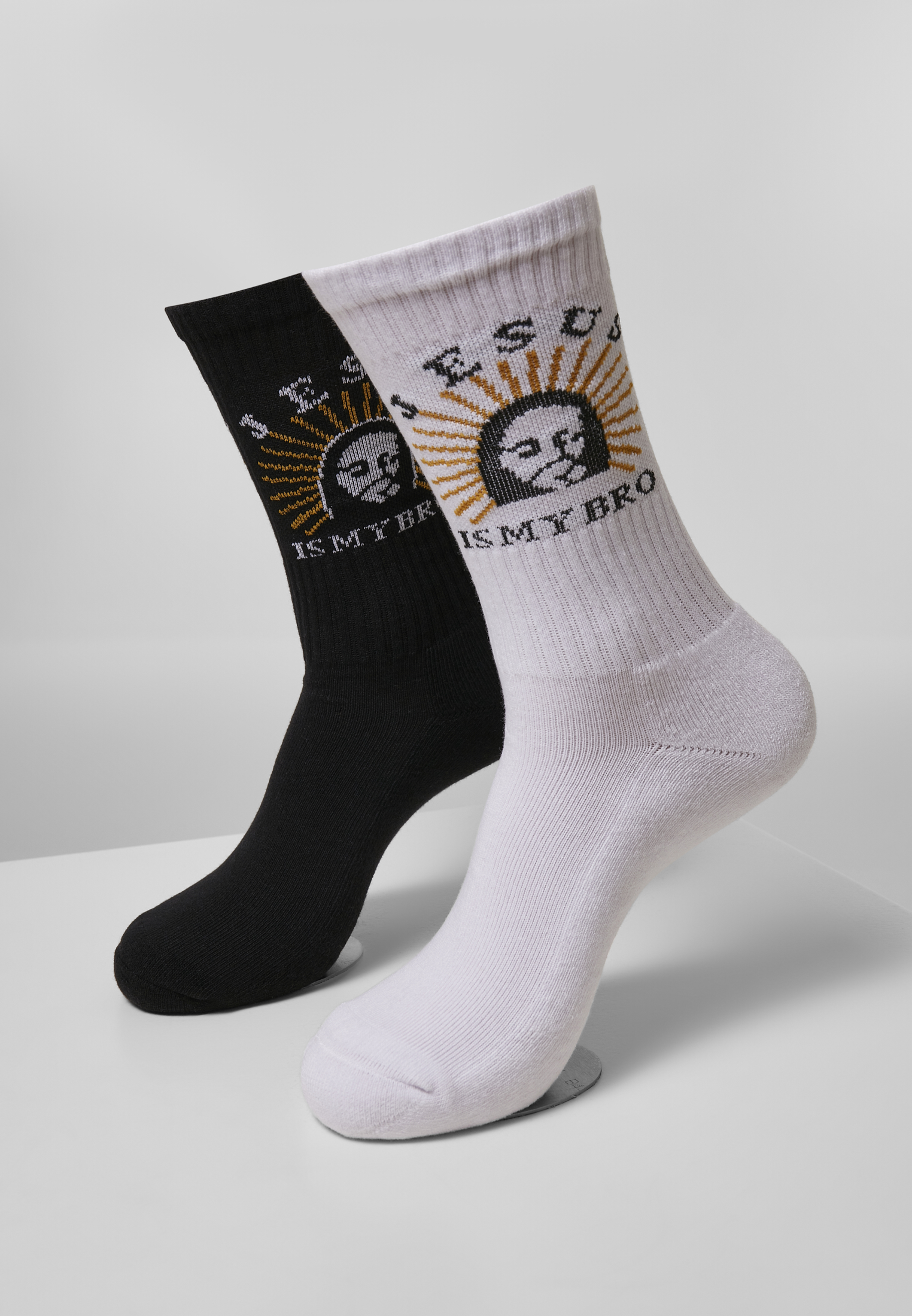 Jesus Is My Bro Socks 2-Pack Black/White