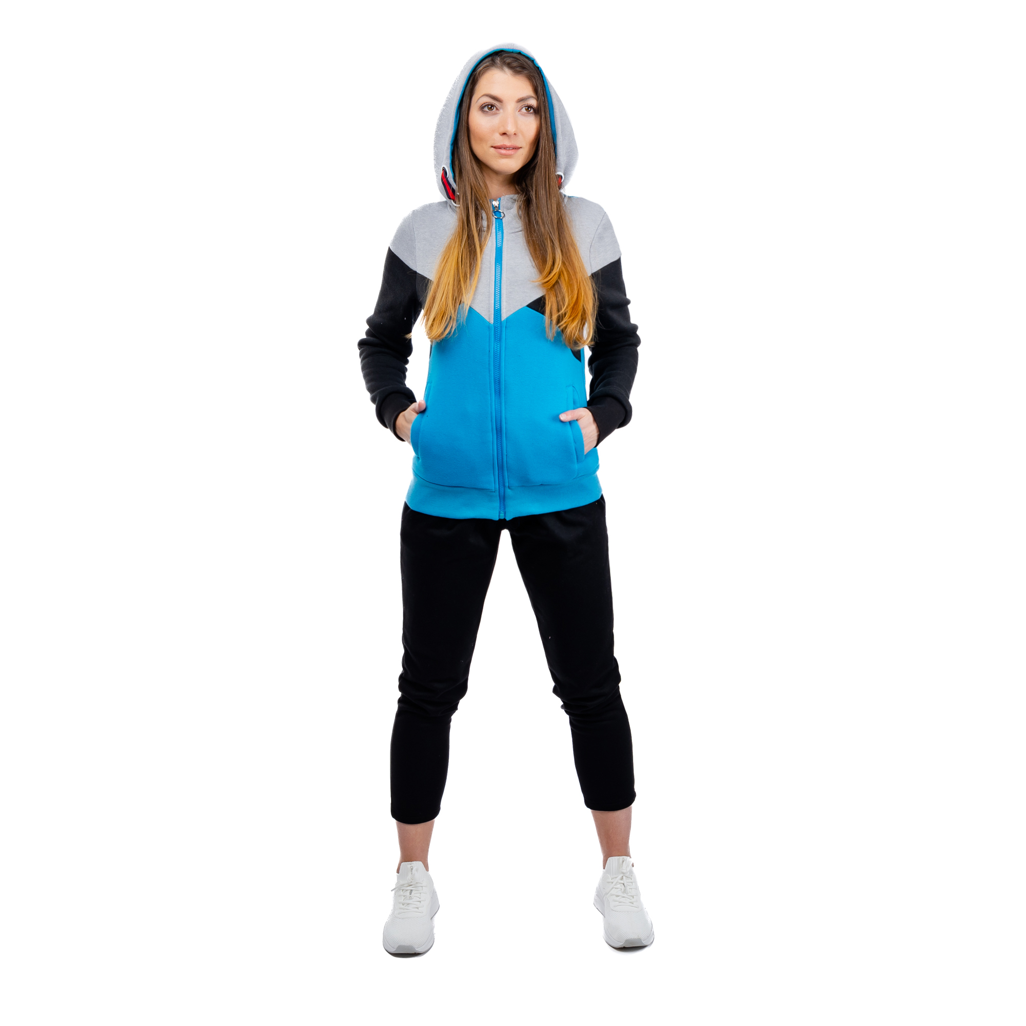 Women&#039;s tracksuit GLANO - blue/light gray