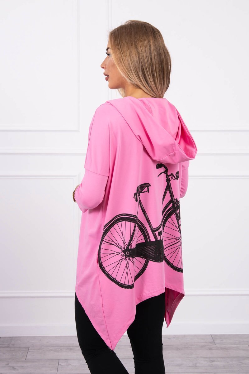 Φούτερ με στάμπα ποδηλασίας ανοιχτό ροζ