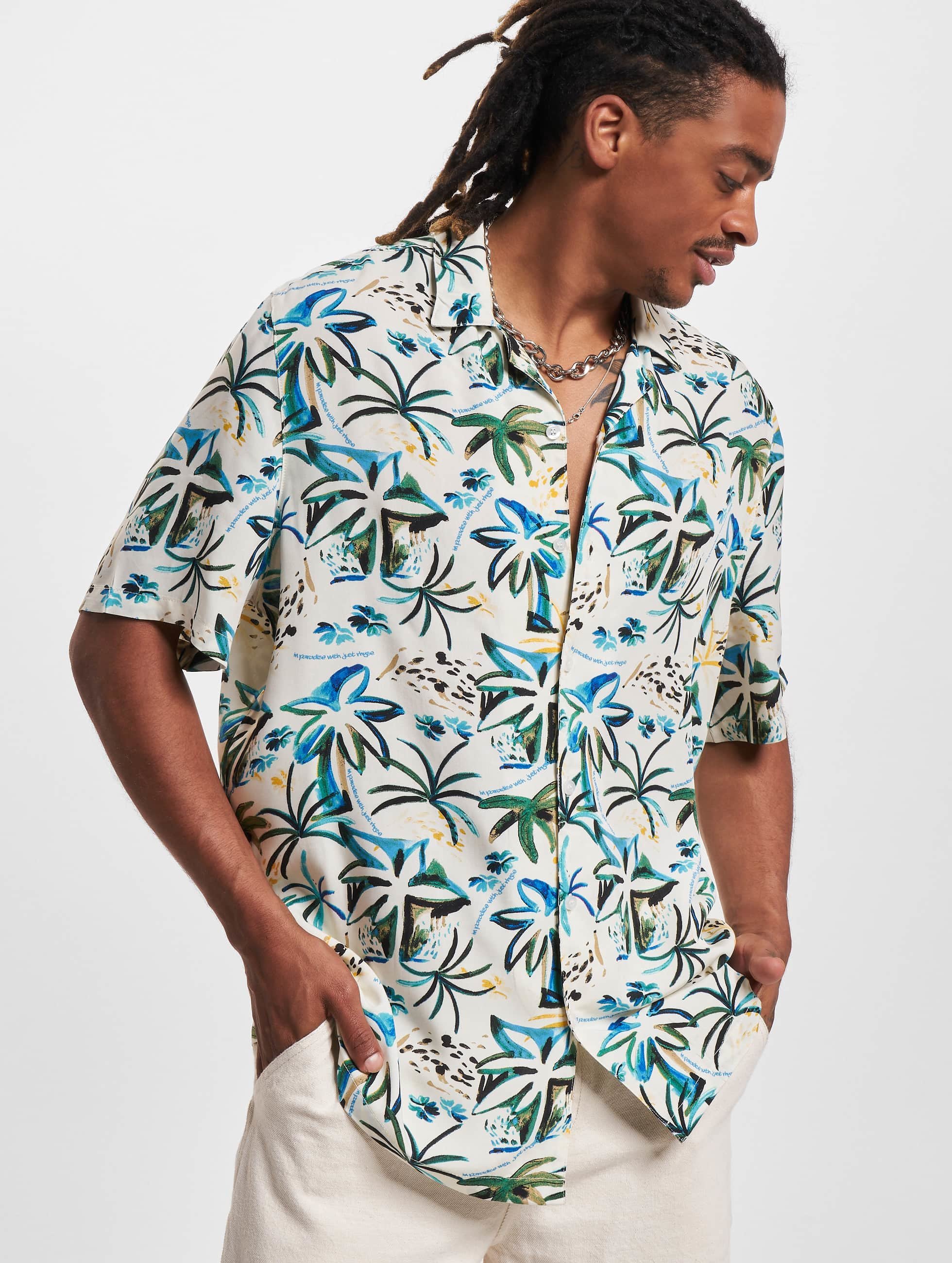 Levně Pánská košile s krátkým rukávem Just Rhyse Shirt Waikiki - pískové barvy