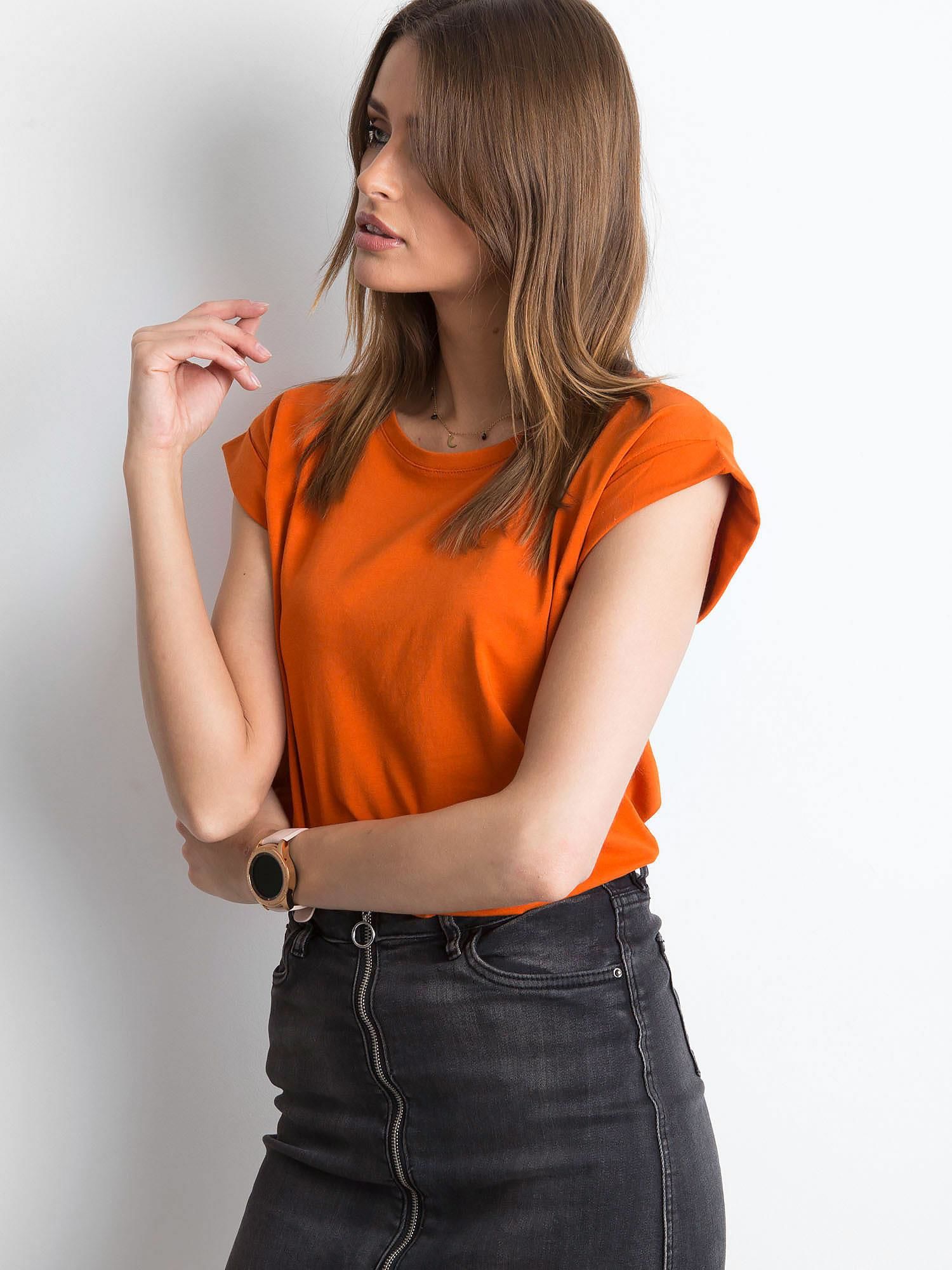 Tricou simplu pentru femei, portocaliu închis