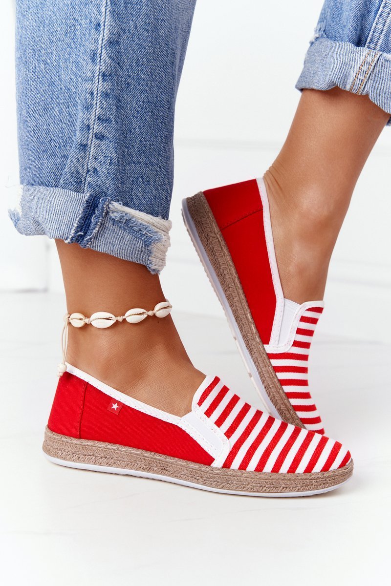 Women's Espadrilles Big Star HH276003 Red-White