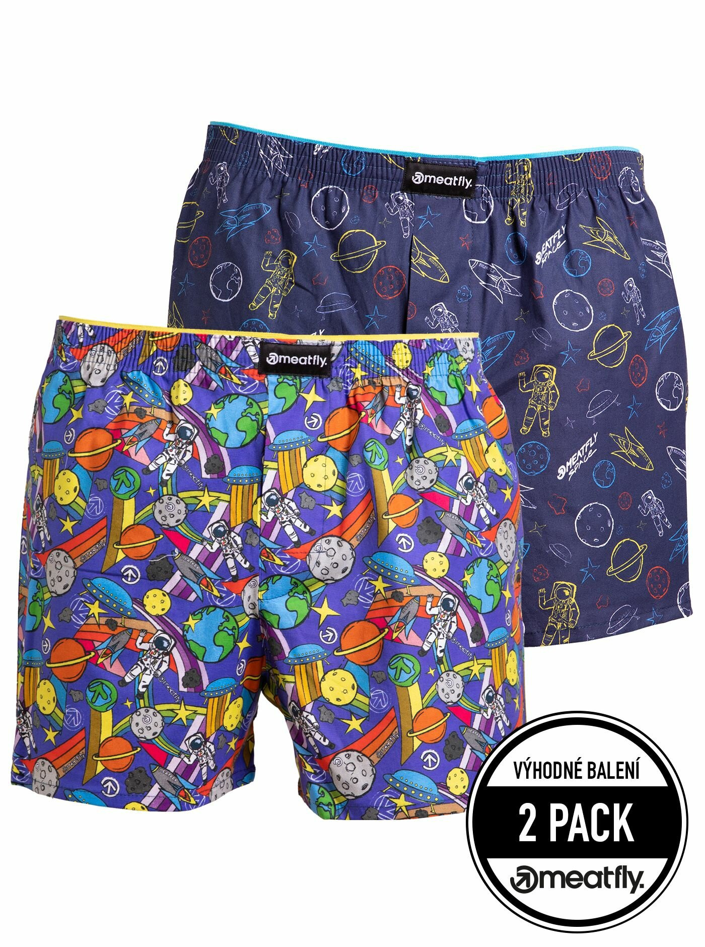 2PACK men's shorts Meatfly multicolored (Agostino - cosmo)