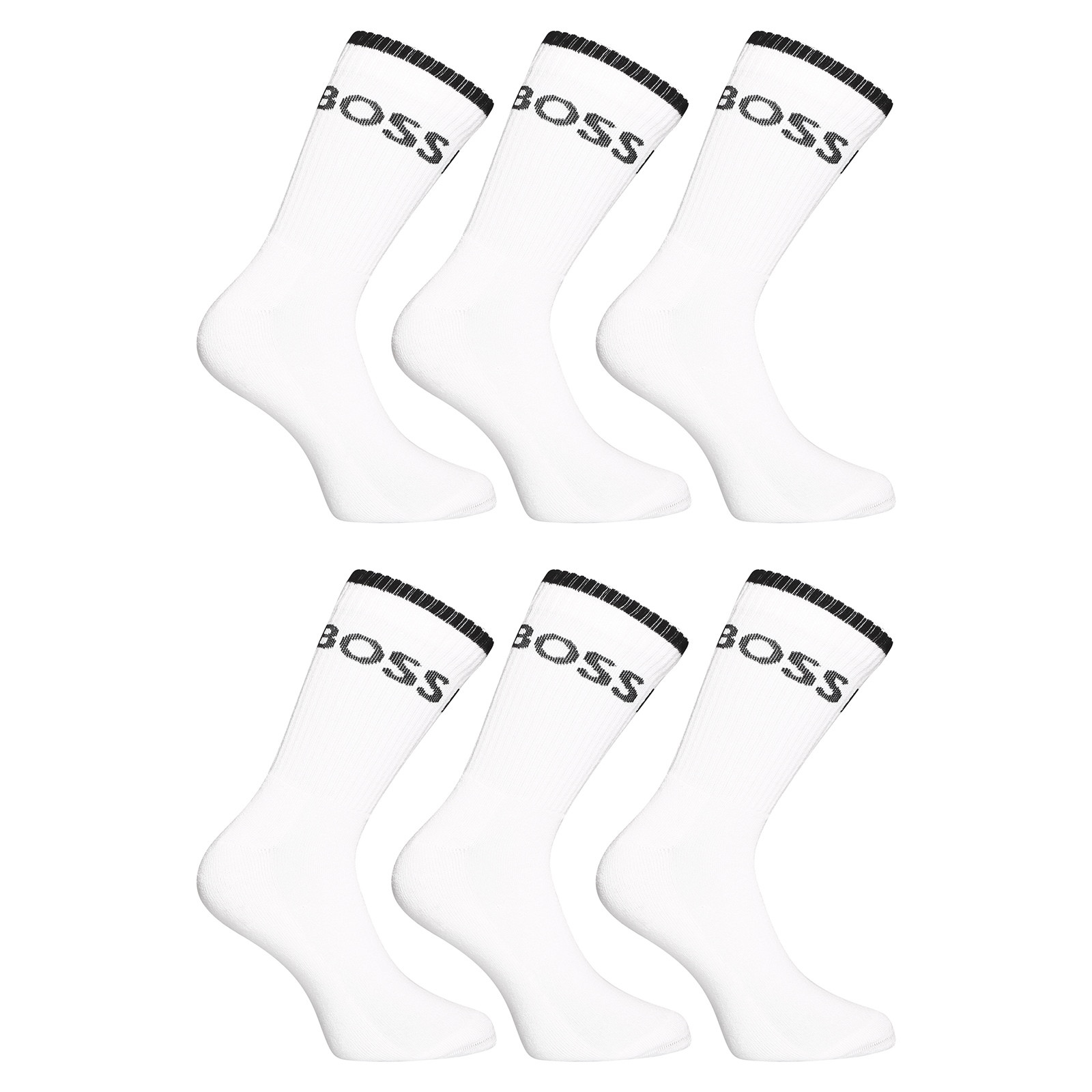 6PACK socks Hugo Boss high white