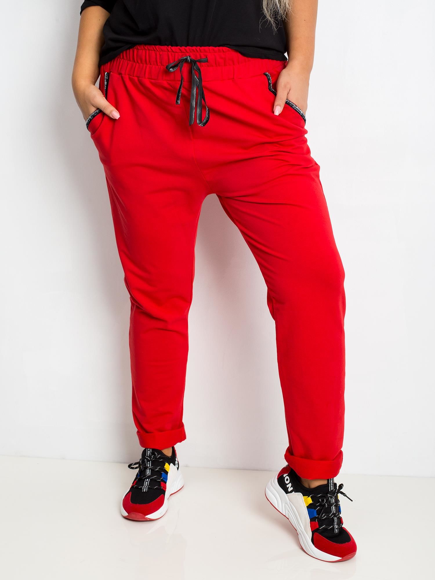 Levně Savage červené nadměrné kalhoty
