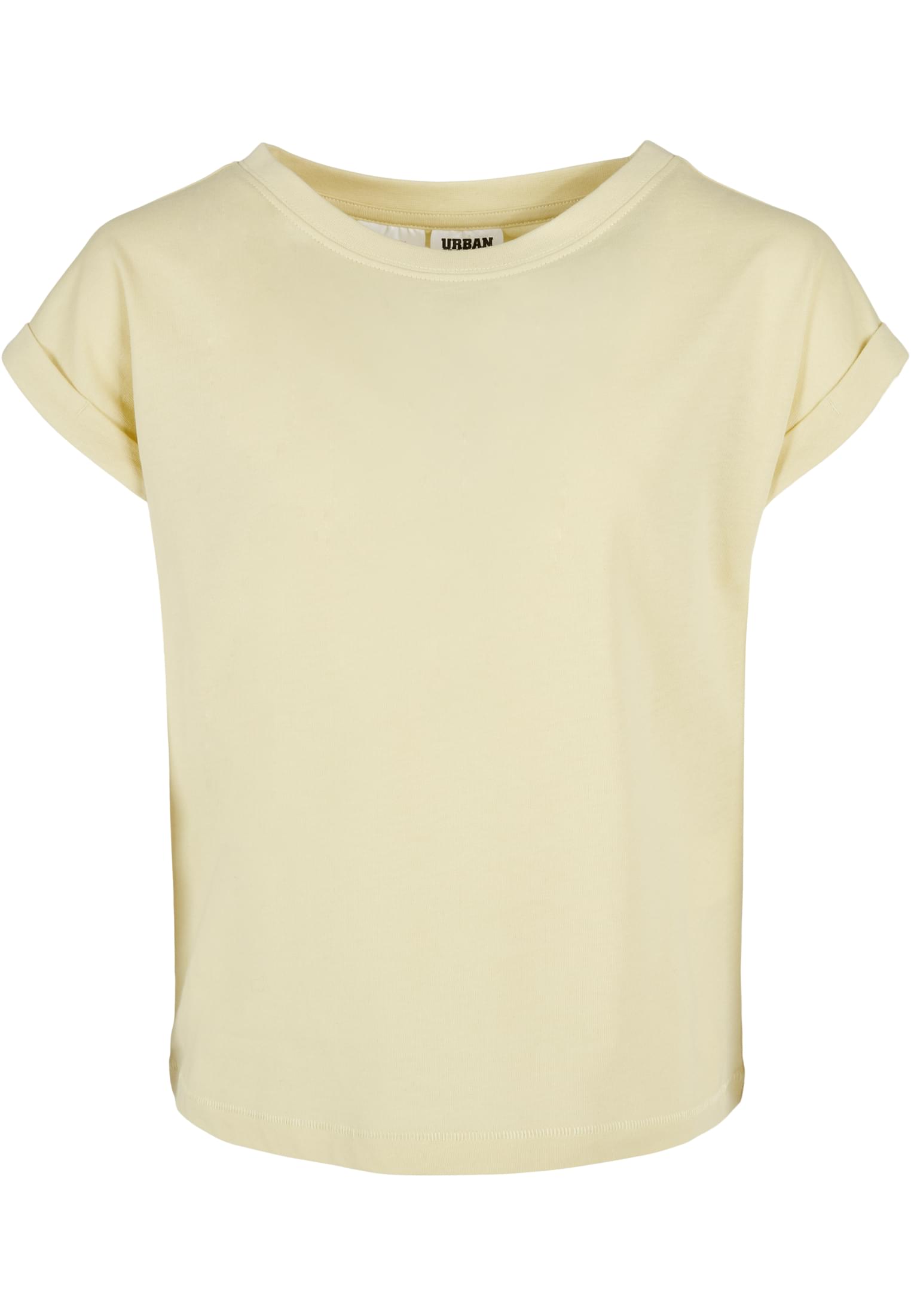 Levně Dívčí organické tričko s prodlouženým ramenem měkké žluté