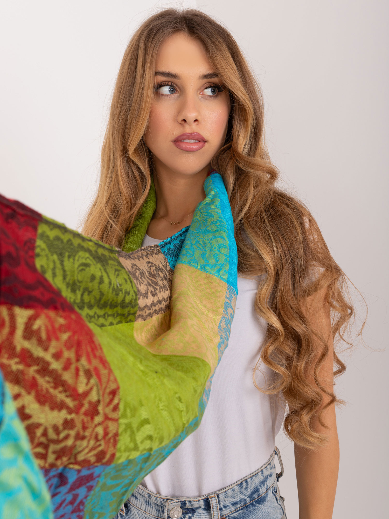 Colorful women's scarf with print
