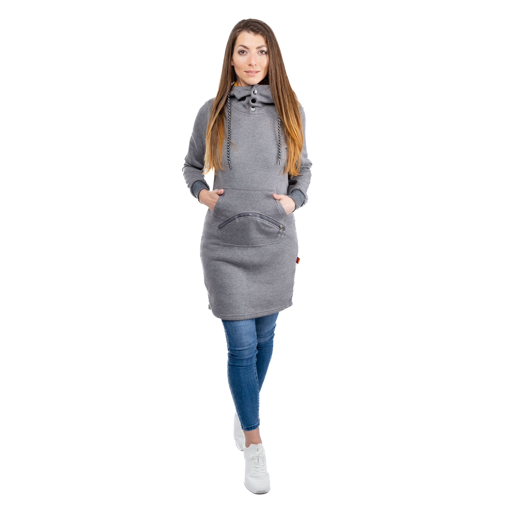 Women&#039;s Sweatshirt Dress GLANO - dark gray