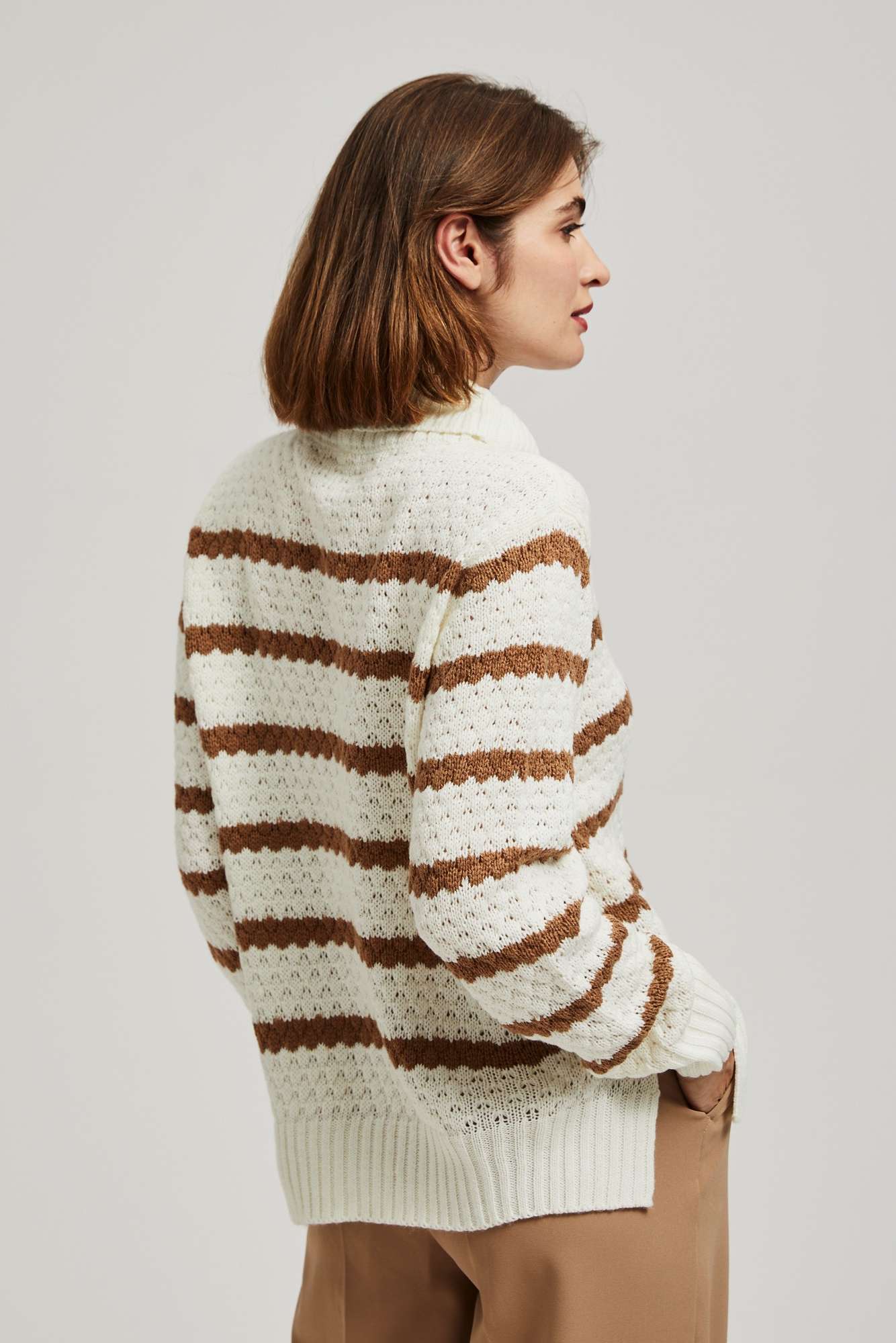 Striped turtleneck sweater