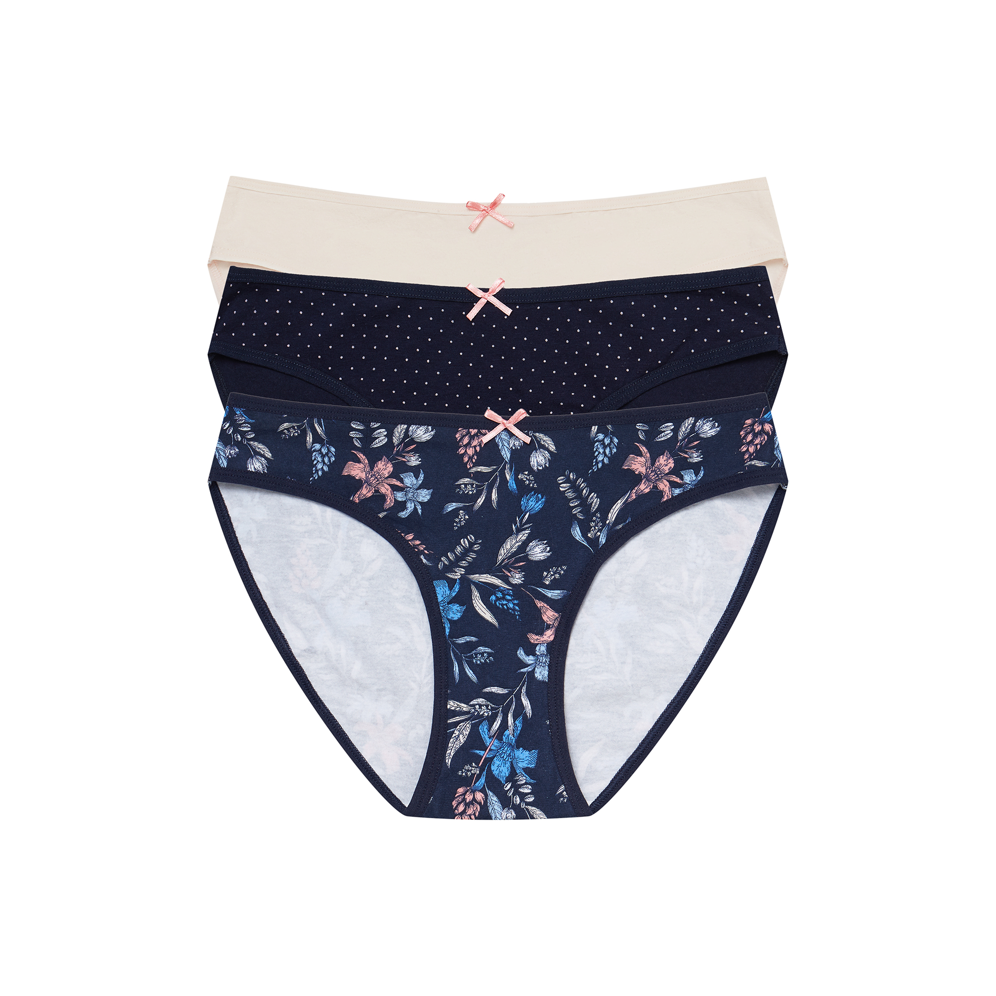 Panties Mimi 36508 K047 Set Of 3 Navy Blue