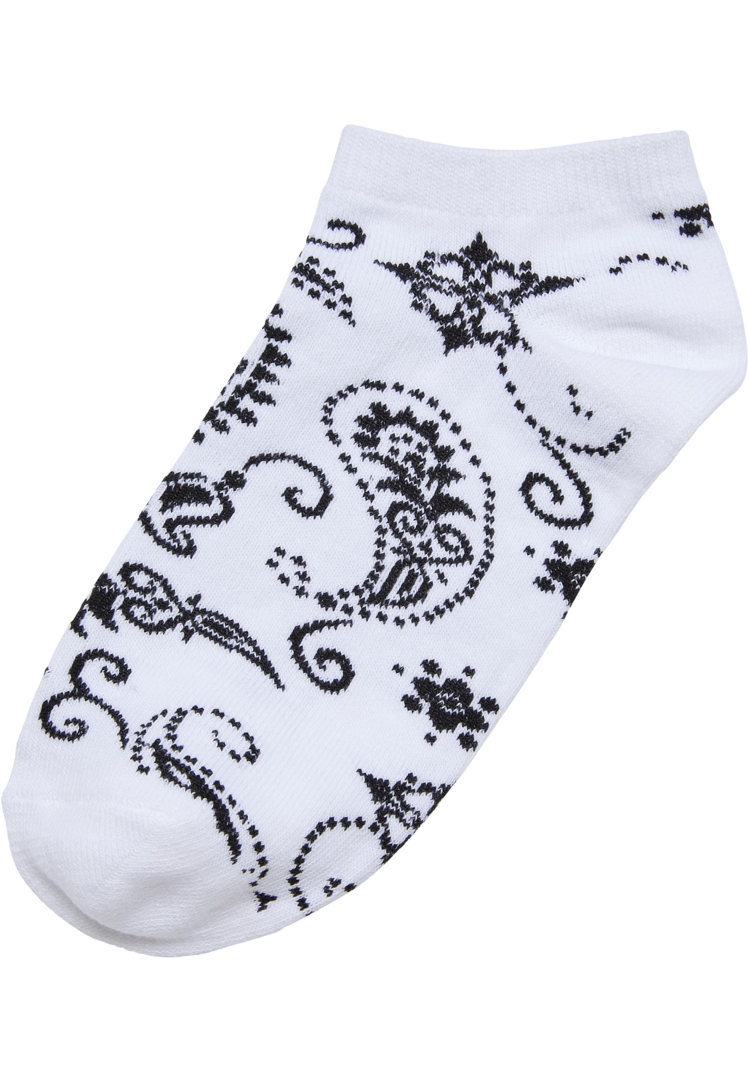 Levně Bandana Pattern No Show Socks 5-Pack white