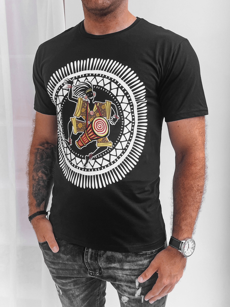 Men's Black T-shirt with Dstreet print