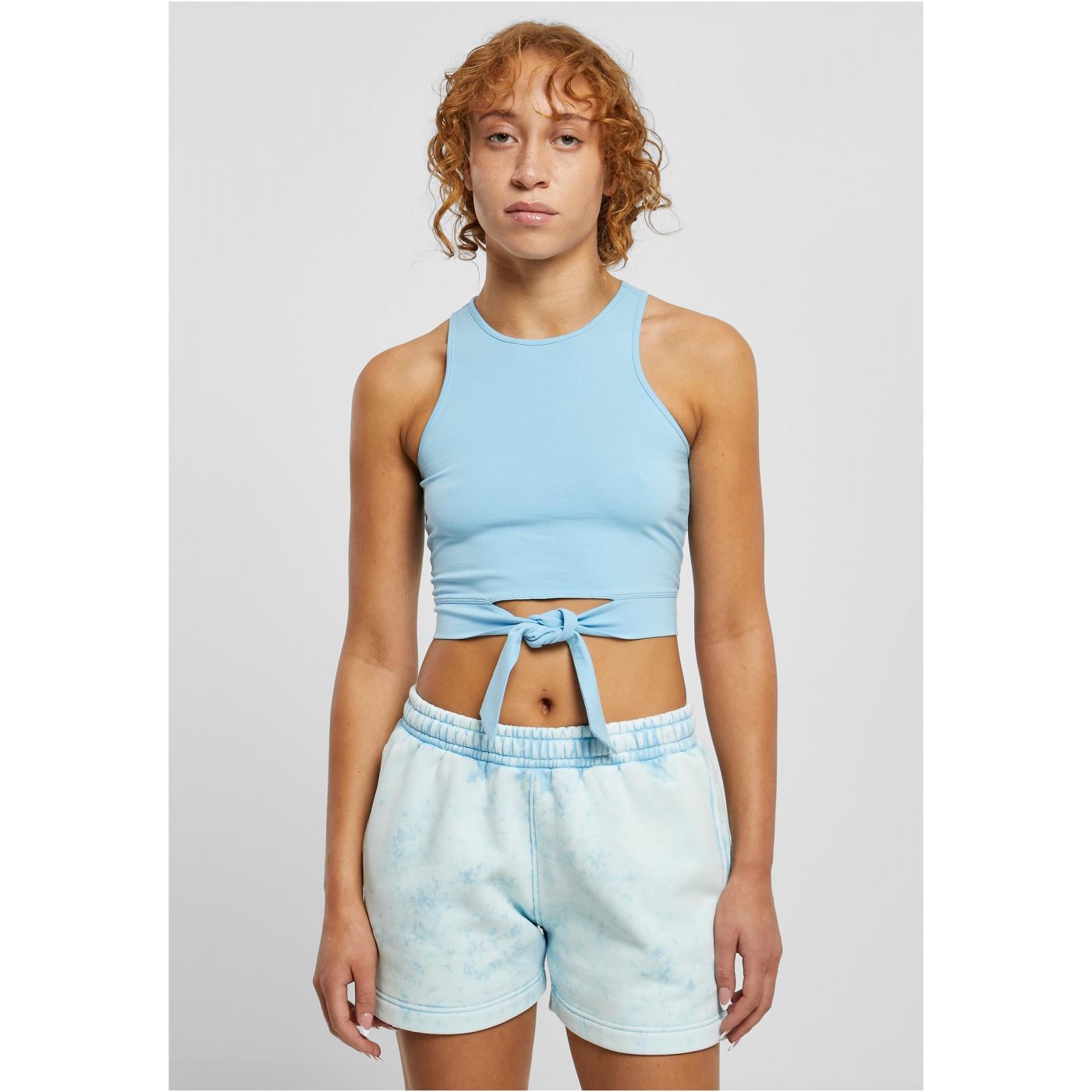 Women's Balticblue Cropped Knot Top