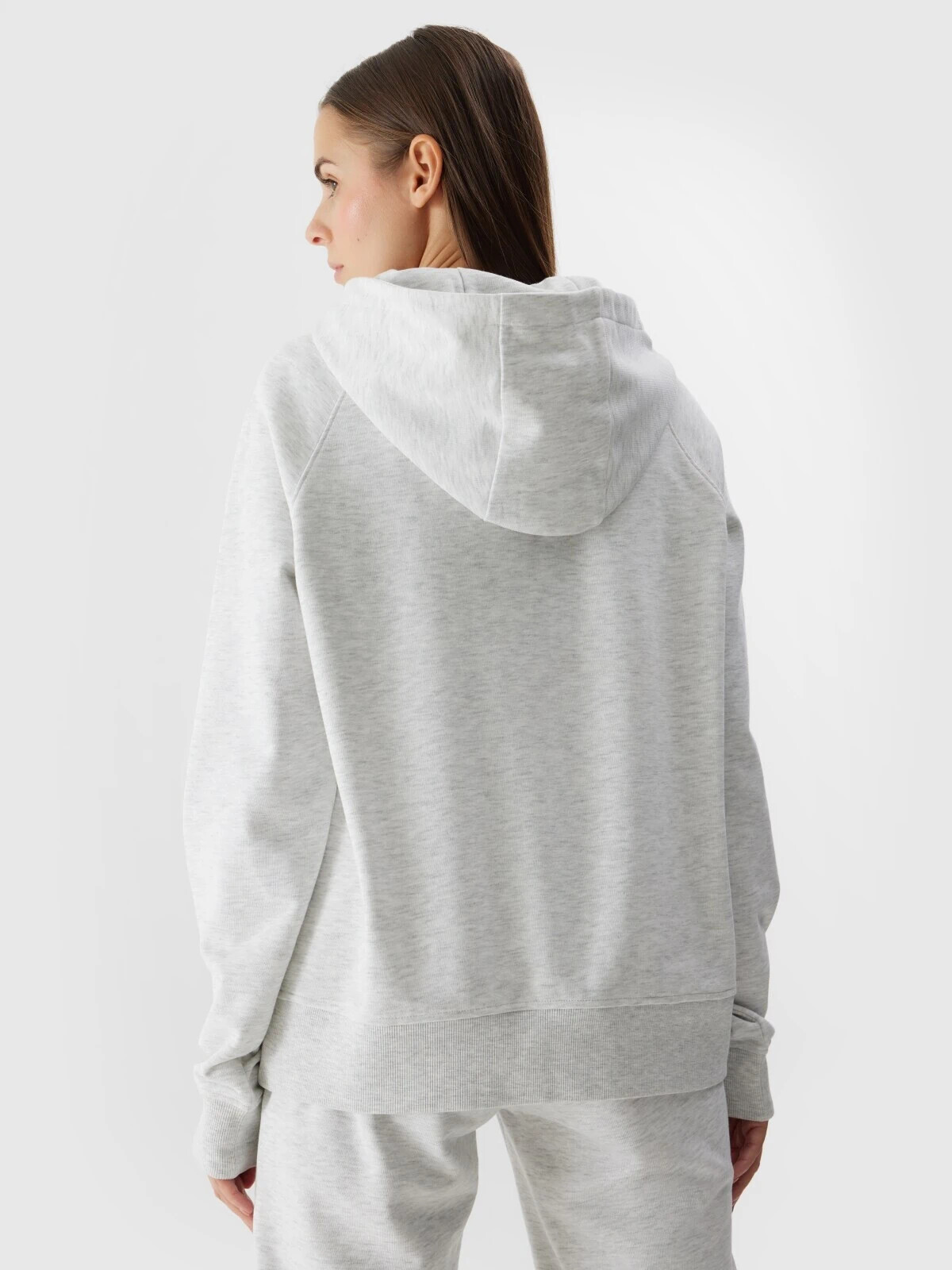 Women's sweatshirt without fastening and hooded 4F - grey