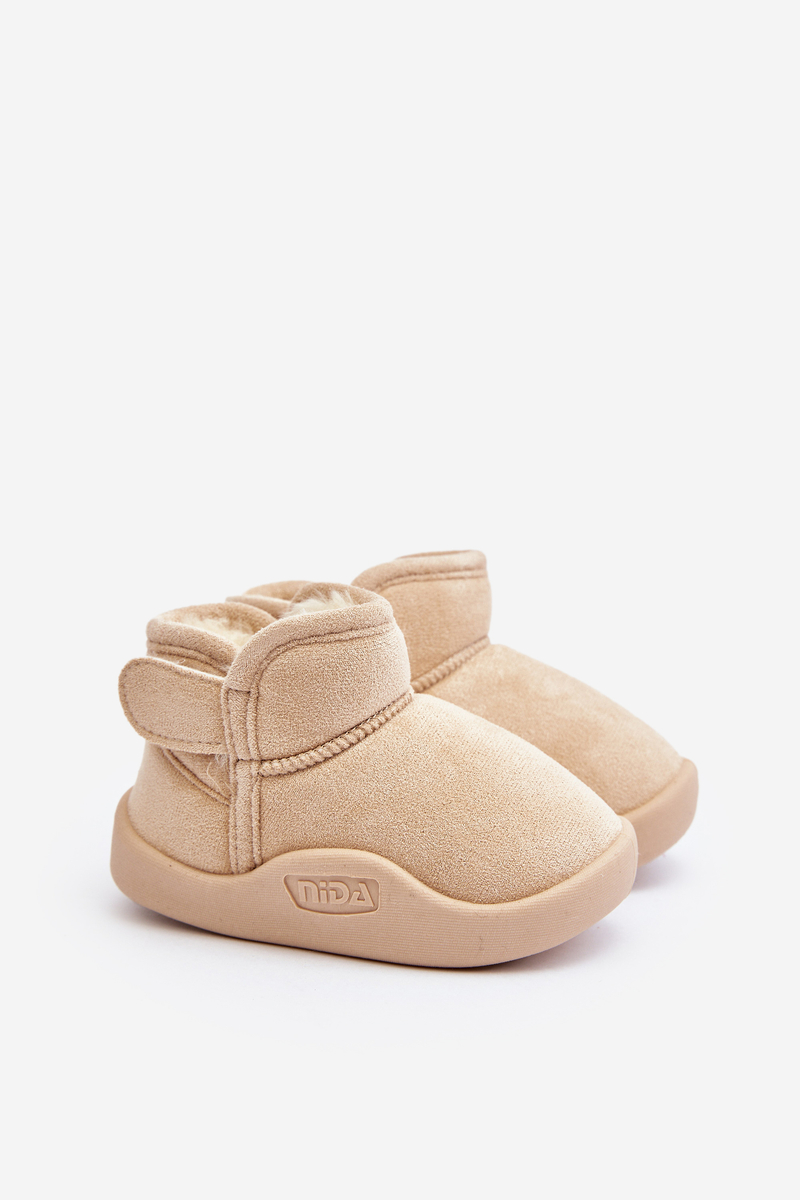 Beige Children's Snow Boots Lined With Fur, Benigna