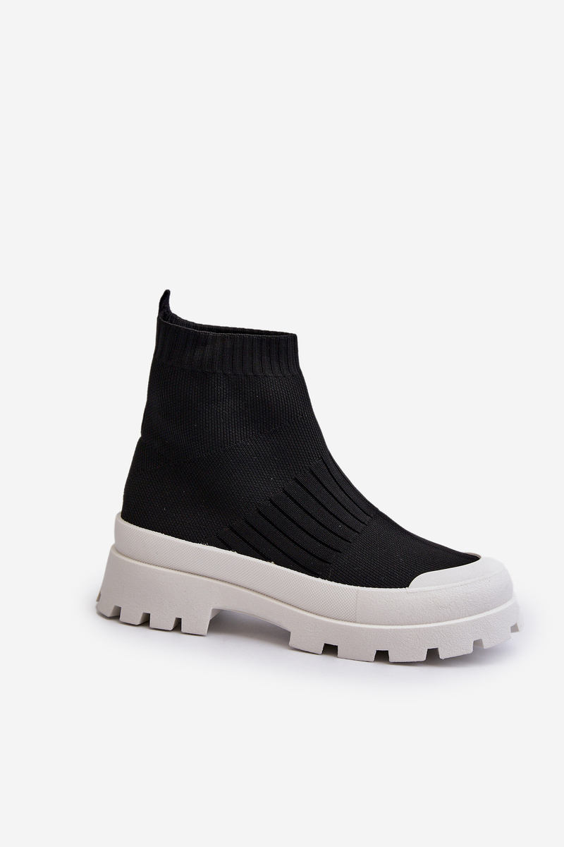 Women's Ankle Boots with Sock Black Fiename