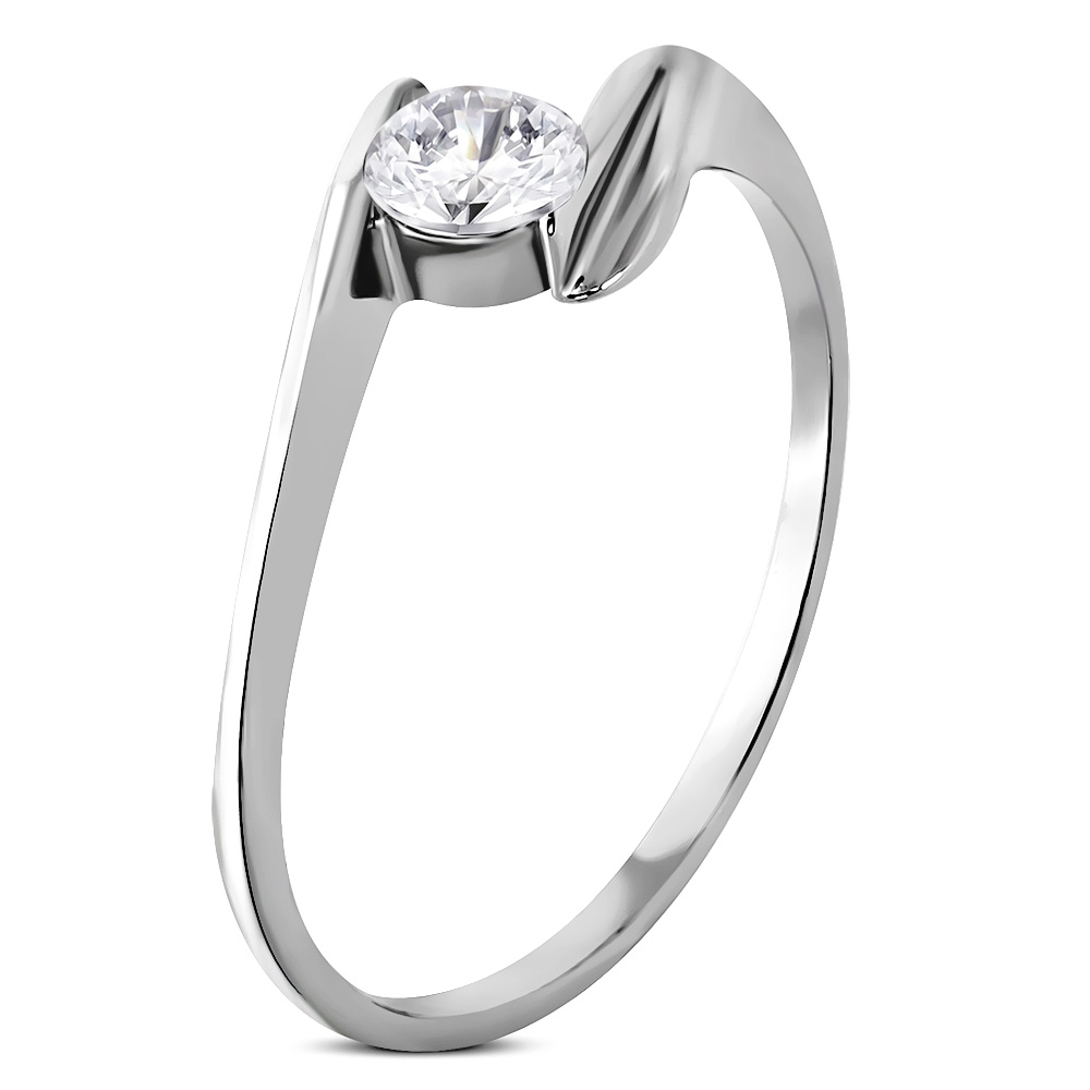 Thiny shine surgical steel engagement ring