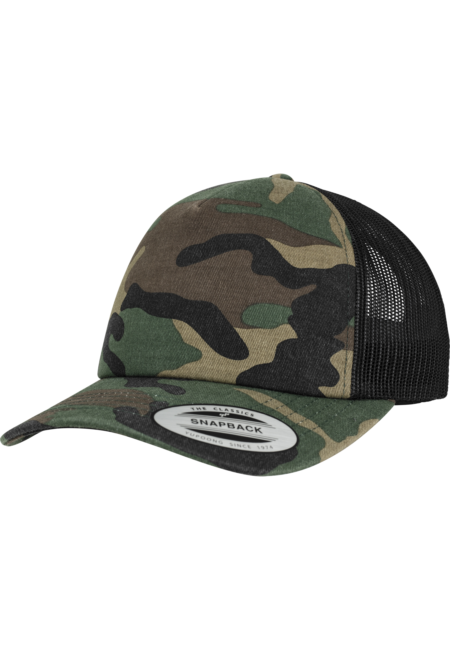 Camo Trucker Beanie Woodcamo/blk