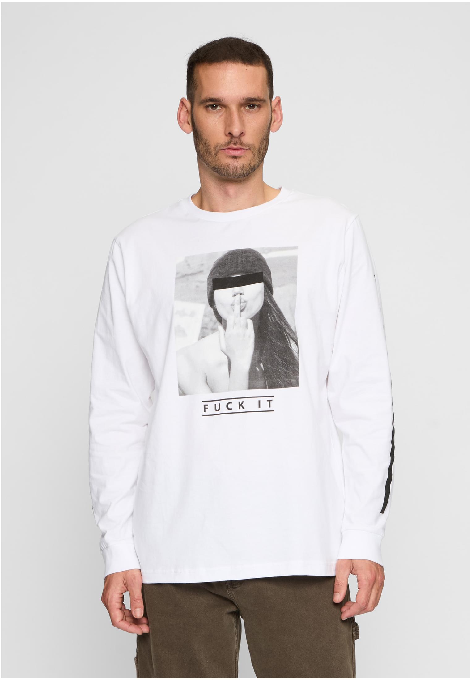 Men's Long-sleeved T-shirt Fuck It White