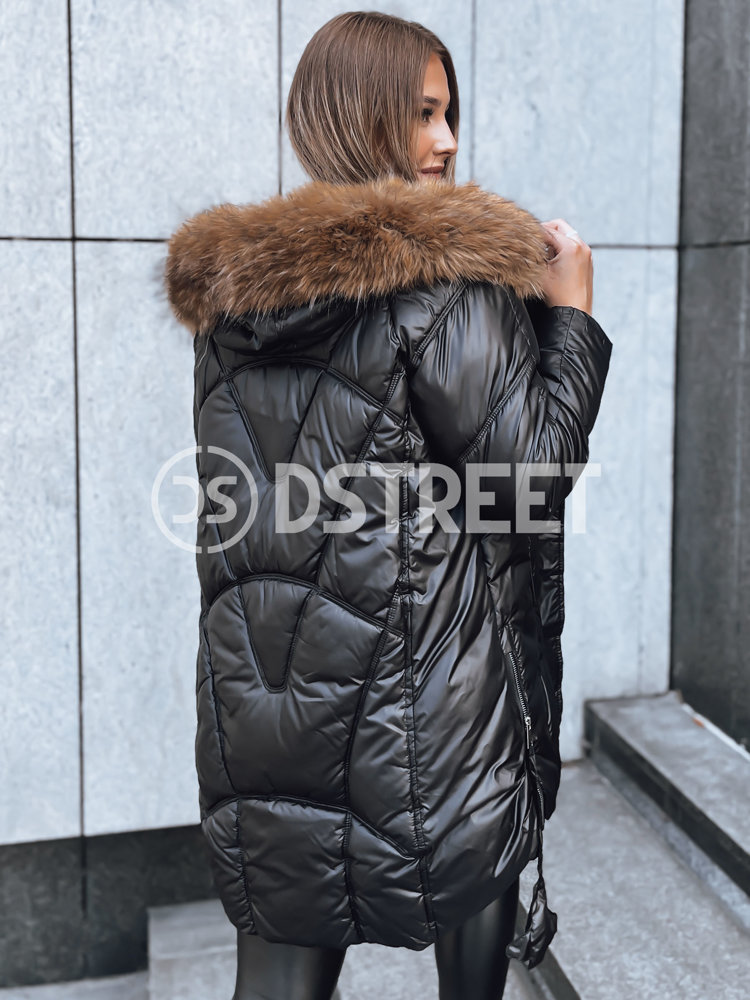 Levně Dámská černá prošívaná zimní bunda SILVER FOX Dstreet