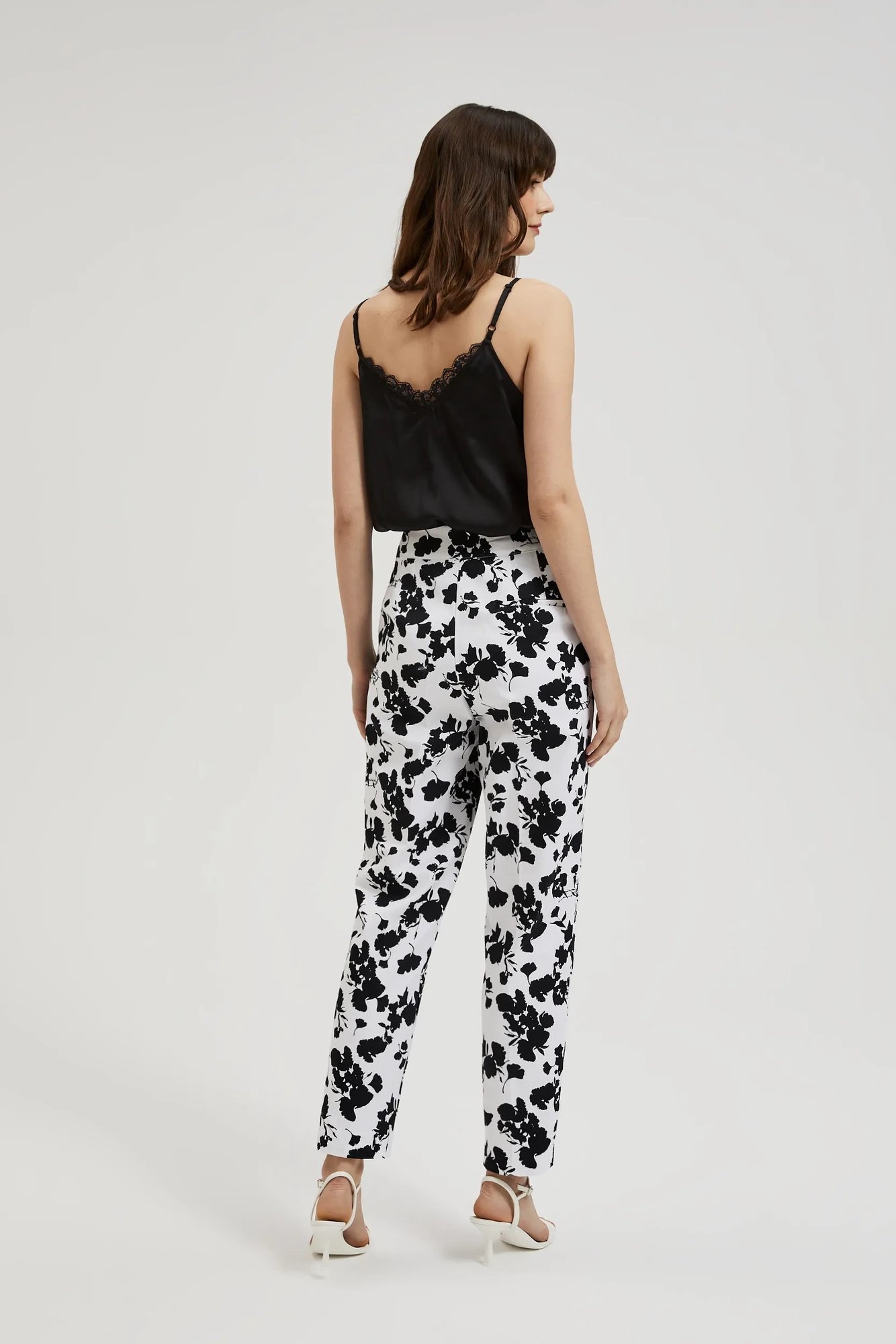 Women's patterned pants MOODO - black/white