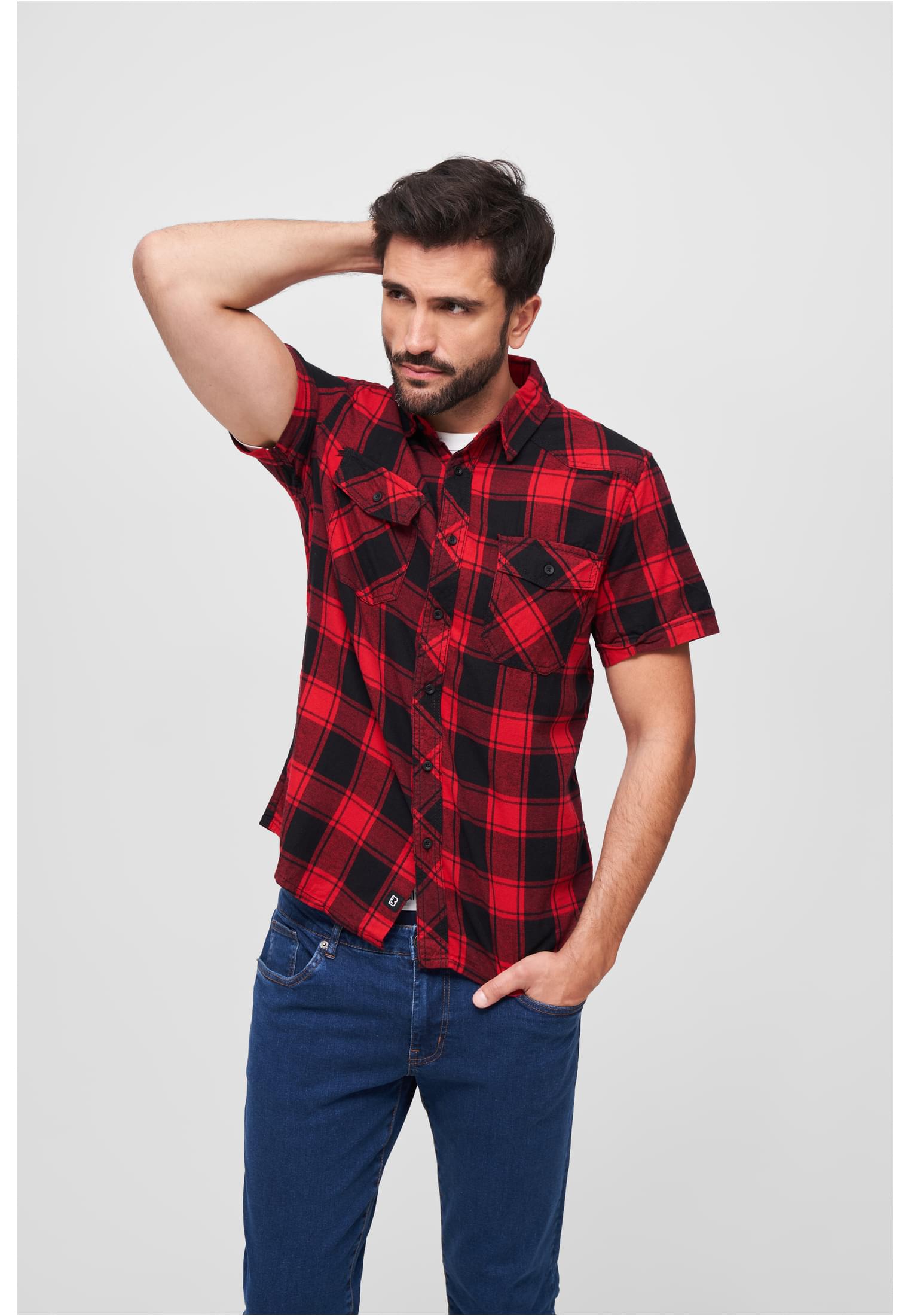 Half-sleeved Shirt Red/black