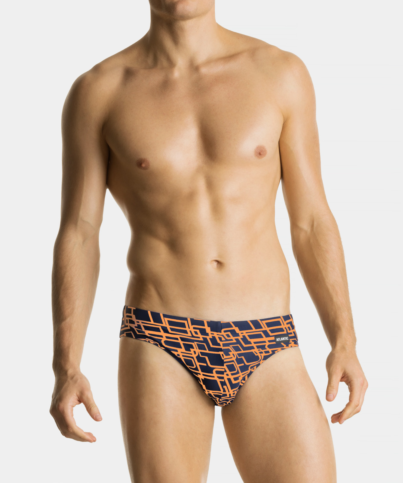 Men's Classic Swimsuit ATLANTIC - Dark Blue/Orange