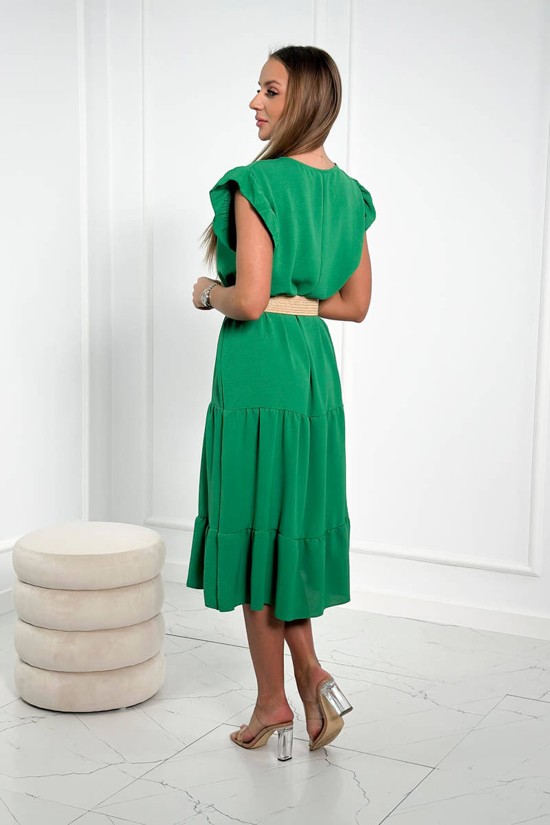 Dress with ruffles green